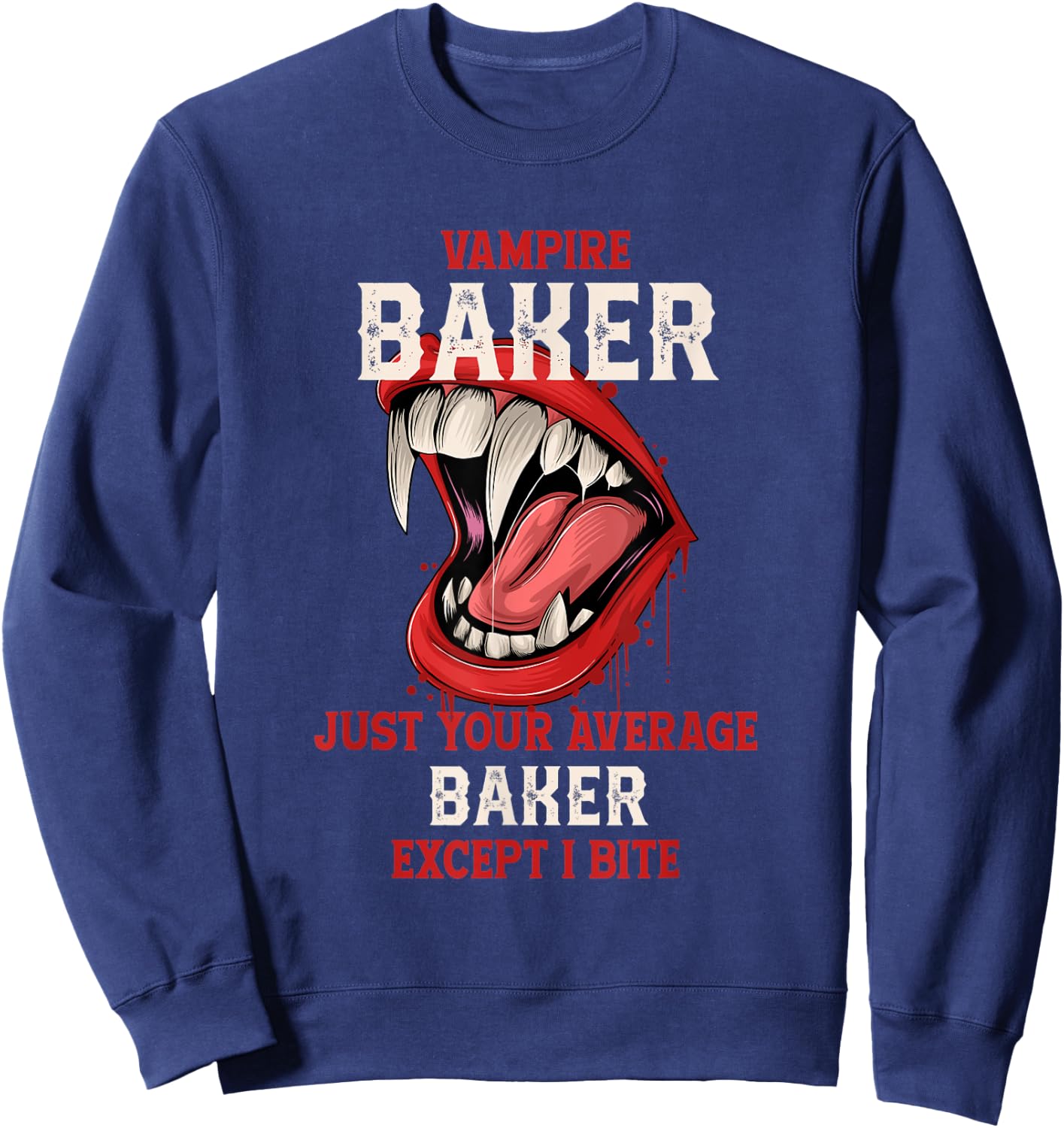 Vampire Baker Halloween Baking Scary Pastry Chef Work Sweatshirt - Sweatshirt | Navy