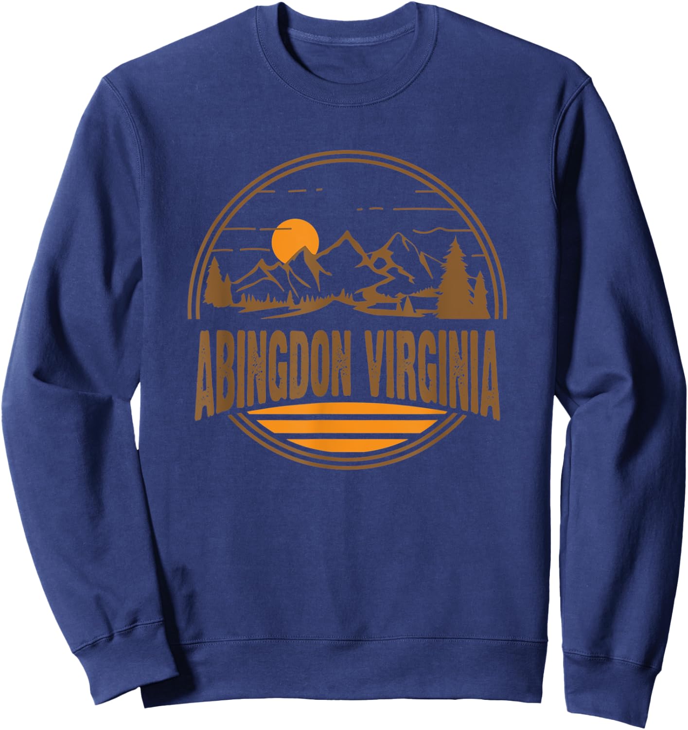 Vintage Abingdon, Virginia Mountain Hiking Souvenir Print Sweatshirt - Sweatshirt | Navy