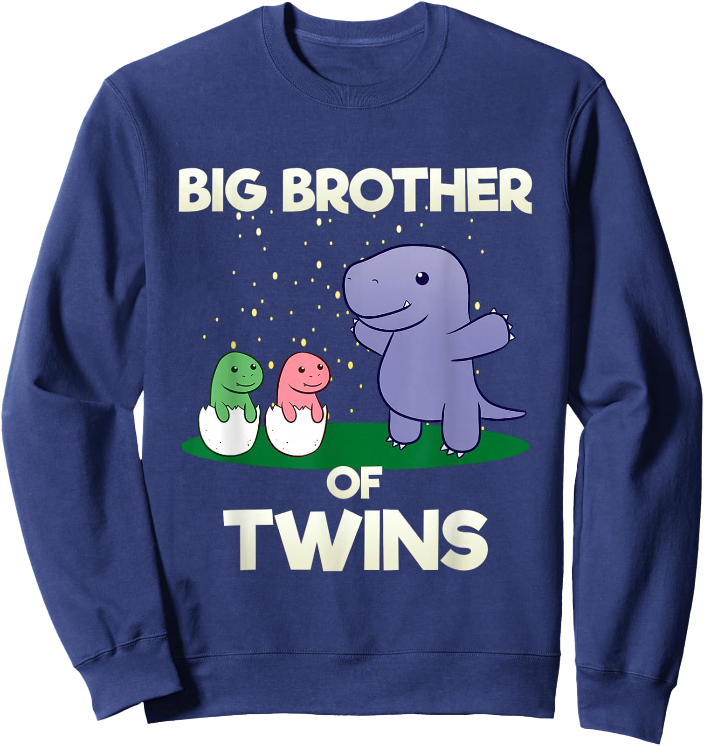 Big Brothersaurus Of Twins Dinosaur Newborns Brother Sweatshirt - Sweatshirt | Navy