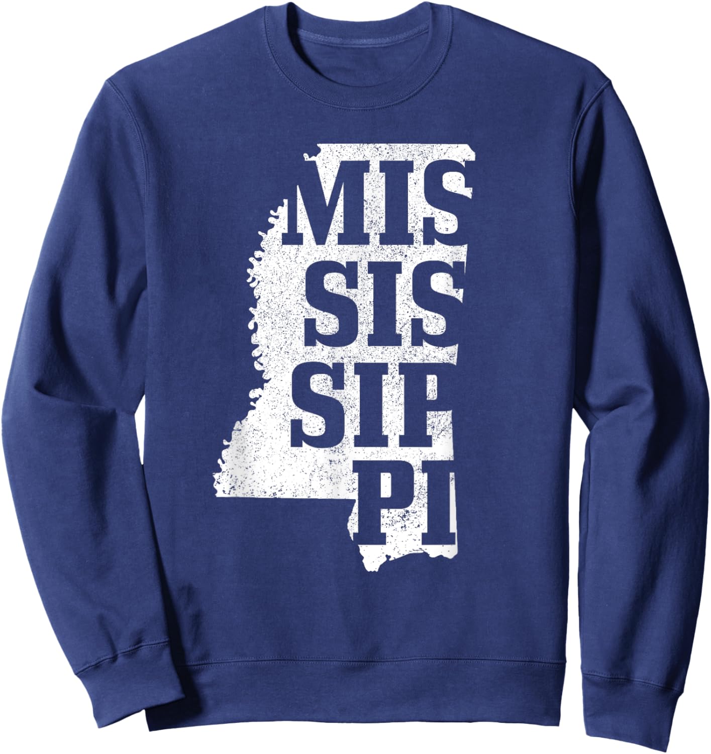 Mississippi Vintage State Map Pride Sweatshirt - Sweatshirt | Navy