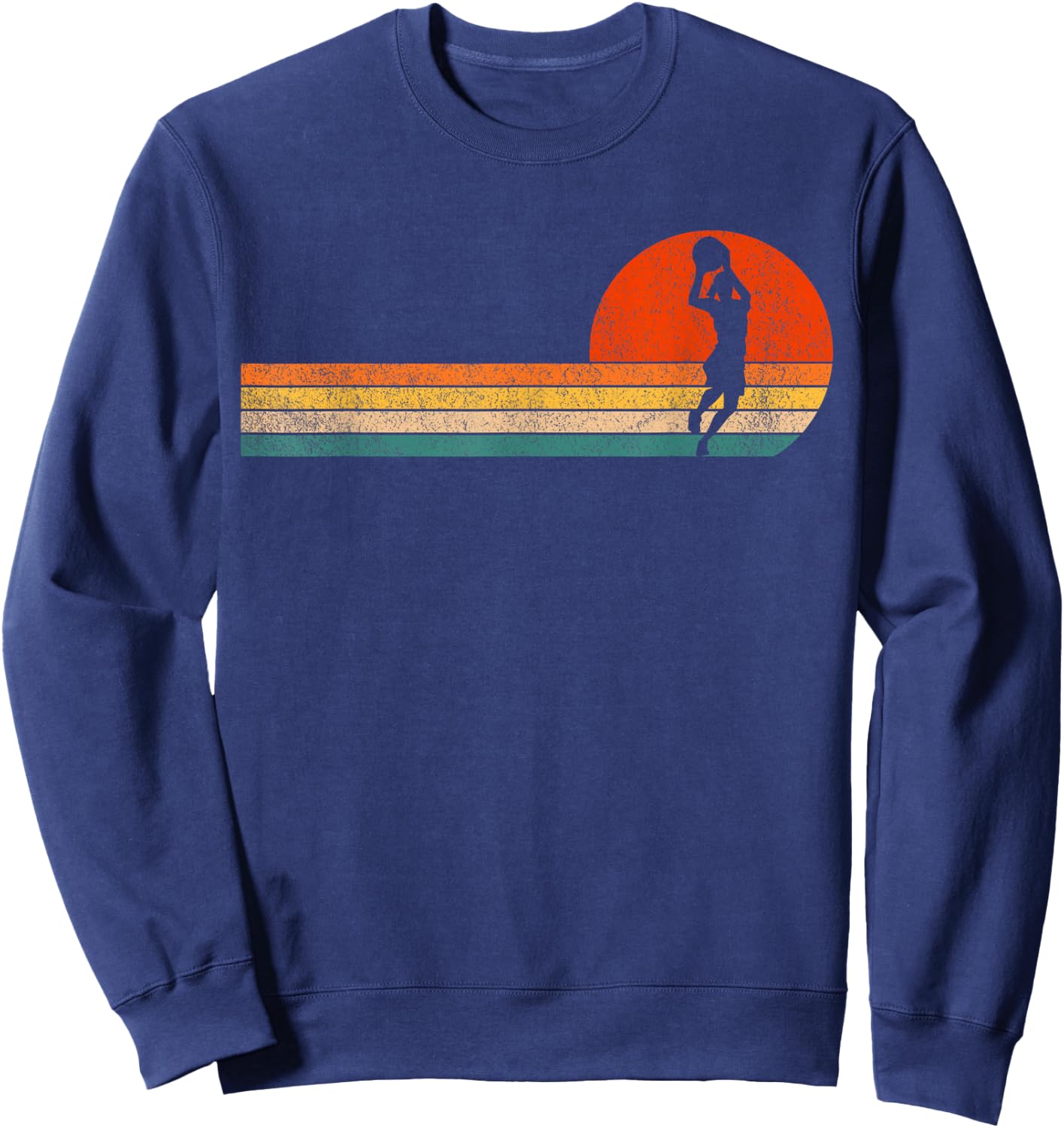 Basketball Girl Women Basketball Player Basketball Retro Sweatshirt - Sweatshirt | Navy