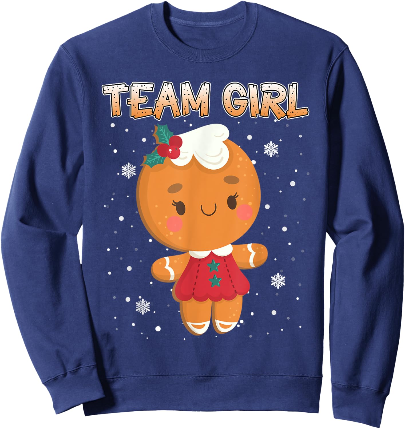 Christmas Gingerbread Team Girl Gender Reveal Shirt Women Sweatshirt - Sweatshirt | Navy