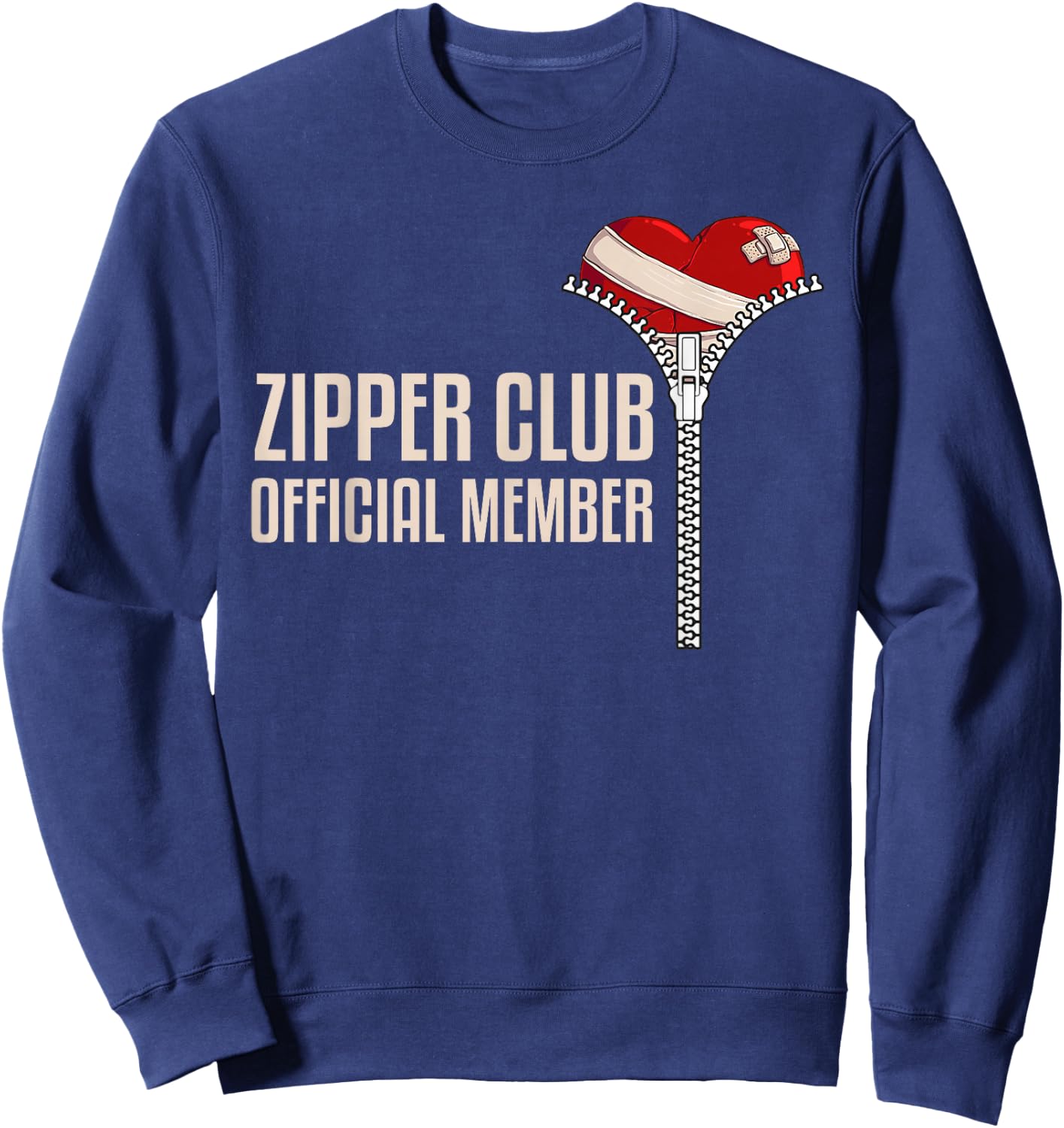 Cool Open Heart Surgery Art Men Women Zipper Club Recovery Small Sweatshirt - Sweatshirt | Navy