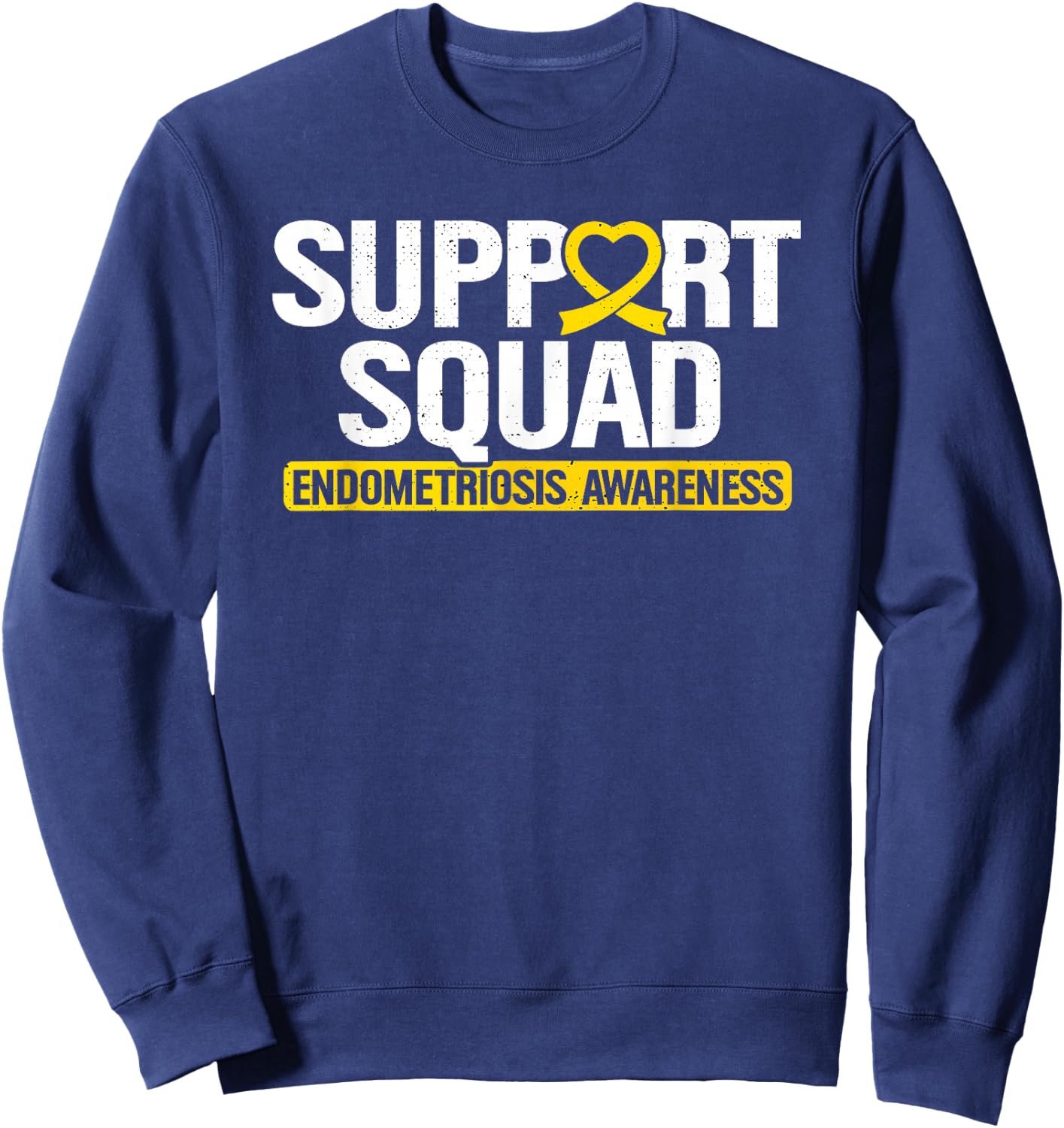 Endometriosis Support Squad Yellow Ribbon Endo Warrior Sweatshirt - Sweatshirt | Navy