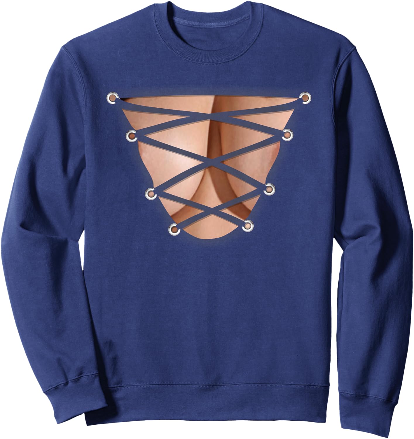 Big Boobs Exposed Shirt - Women's Cute Graphic Top Shirt Gif Sweatshirt - Sweatshirt | Navy