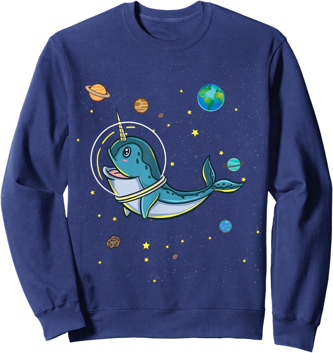 Narwhal In Space Narwhal Lover Sweatshirt - Sweatshirt | Navy