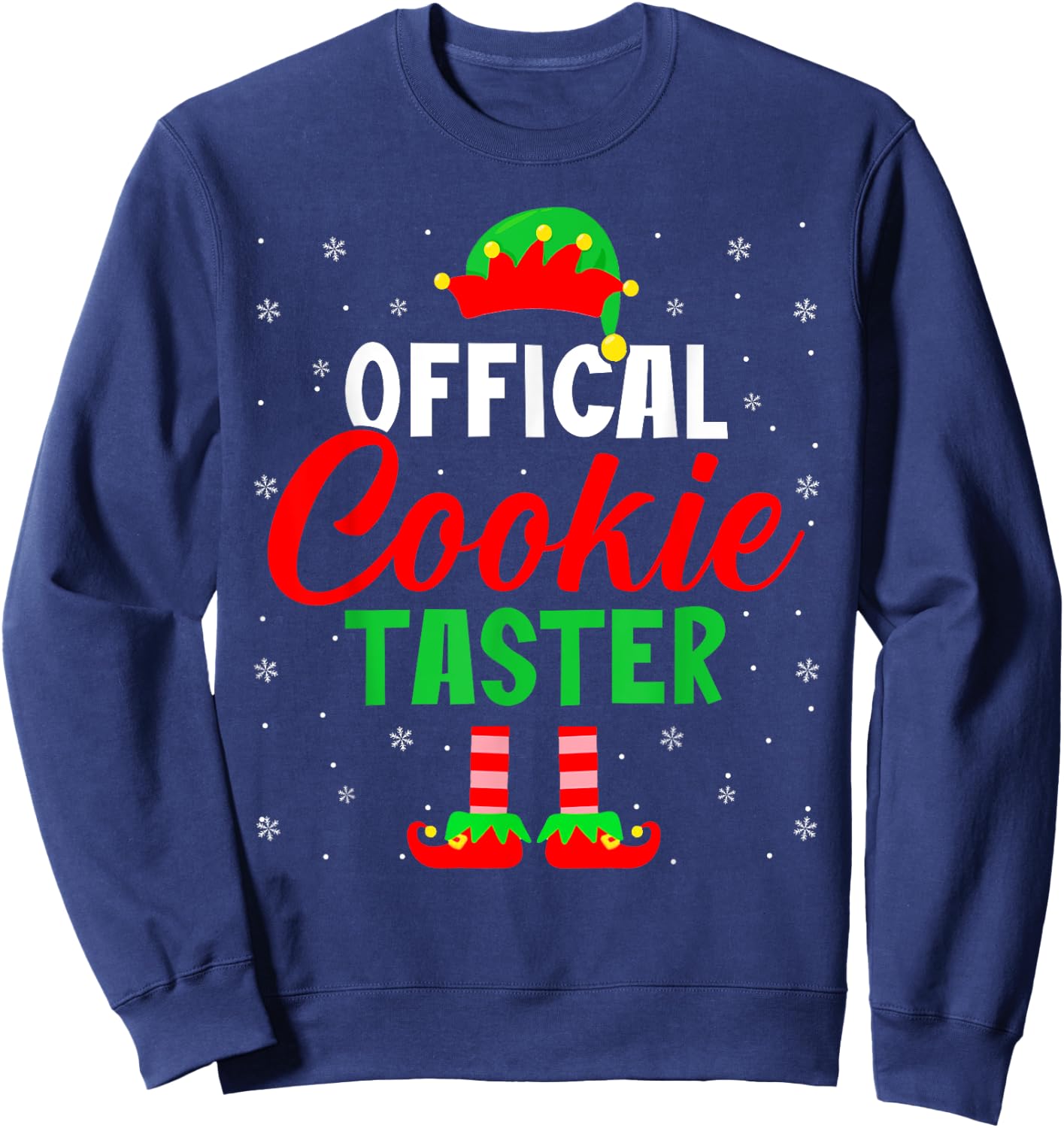 Official Cookie Taster Christmas ELF Matching Family Group Sweatshirt - Sweatshirt | Navy