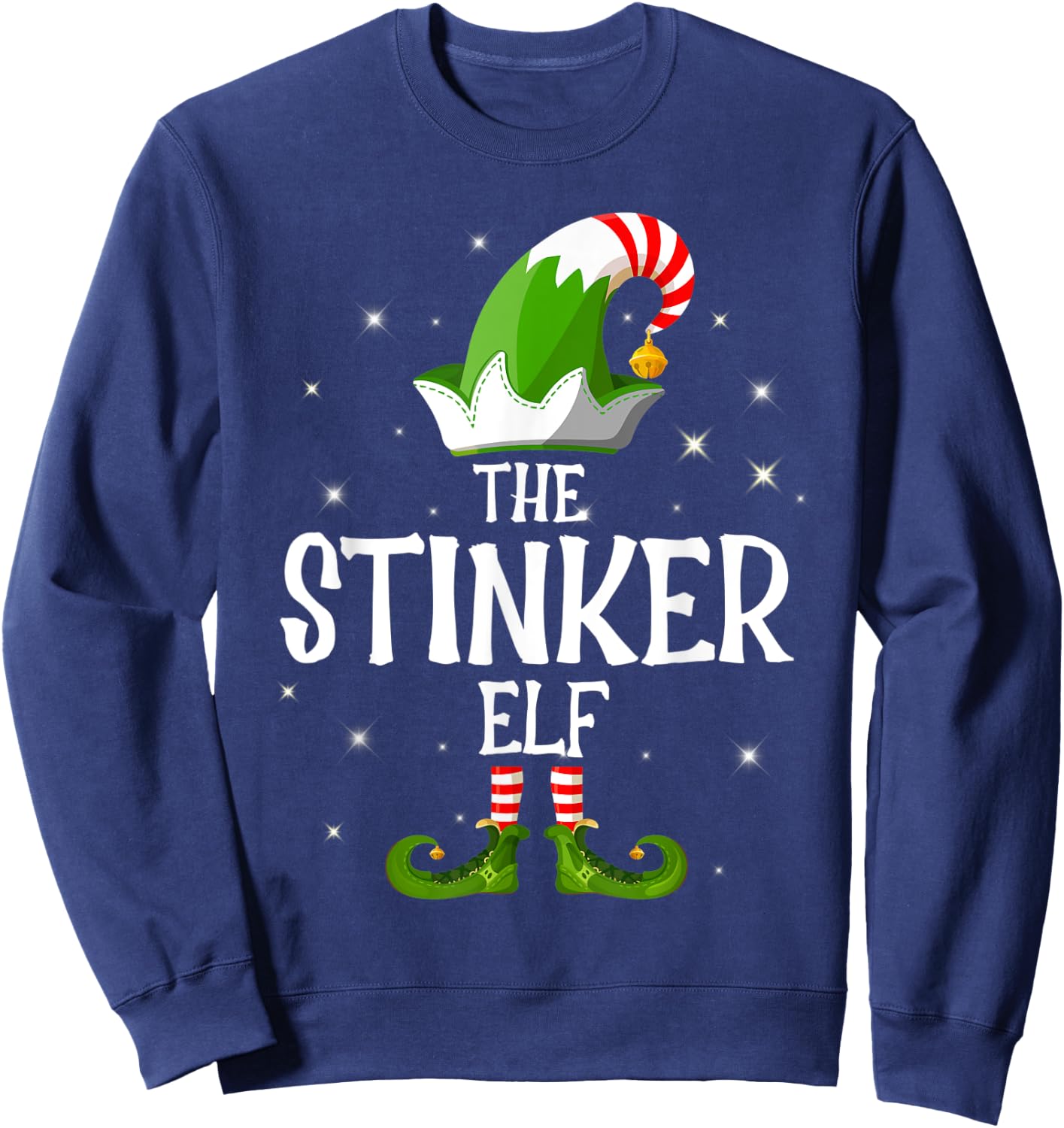 The Stinker Elf Family Matching Group Christmas Sweatshirt - Sweatshirt | Navy