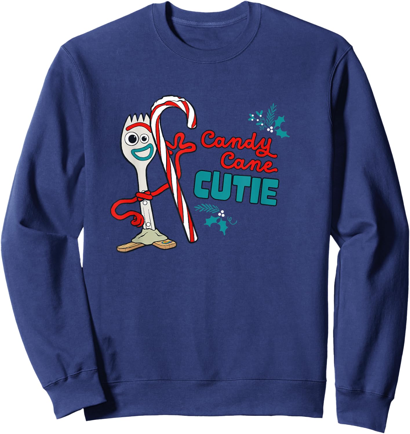Disney and Pixar's Toy Story Forky Candy Cane Cutie Holiday Sweatshirt - Sweatshirt | Navy