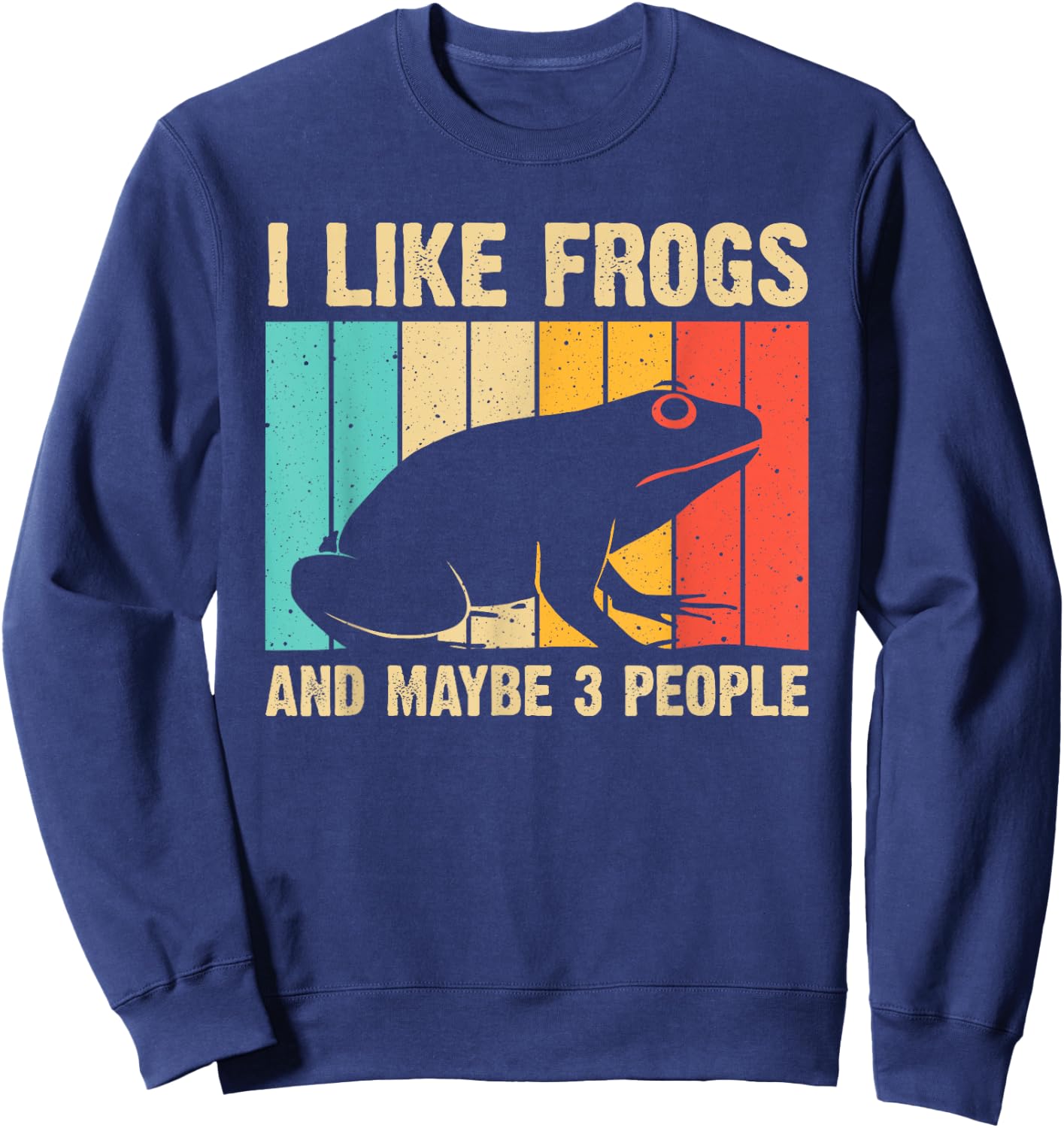 Cute Frog Design For Toad Lover Men Women Amphibian Animals Sweatshirt - Sweatshirt | Navy