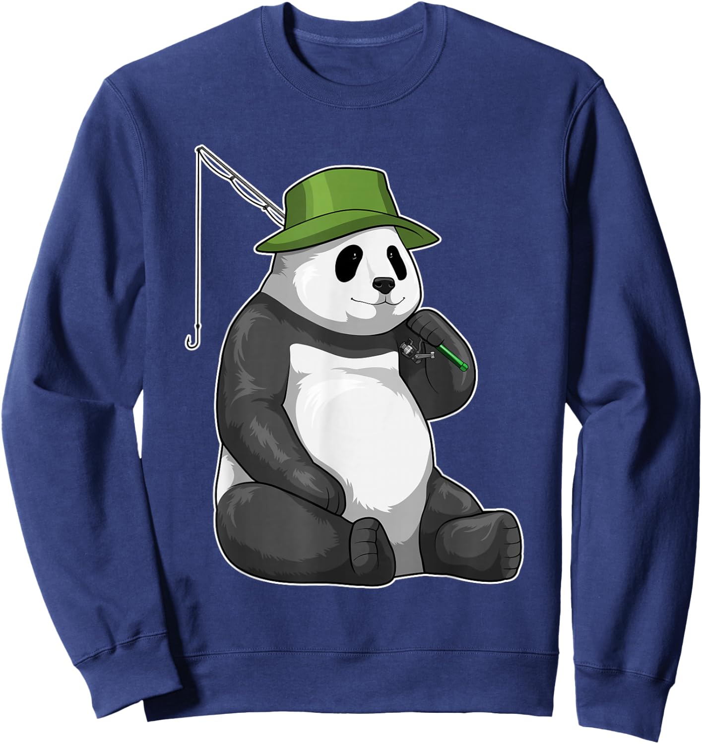 Panda Angler Fishing rod Fishing Sweatshirt - Sweatshirt | Navy