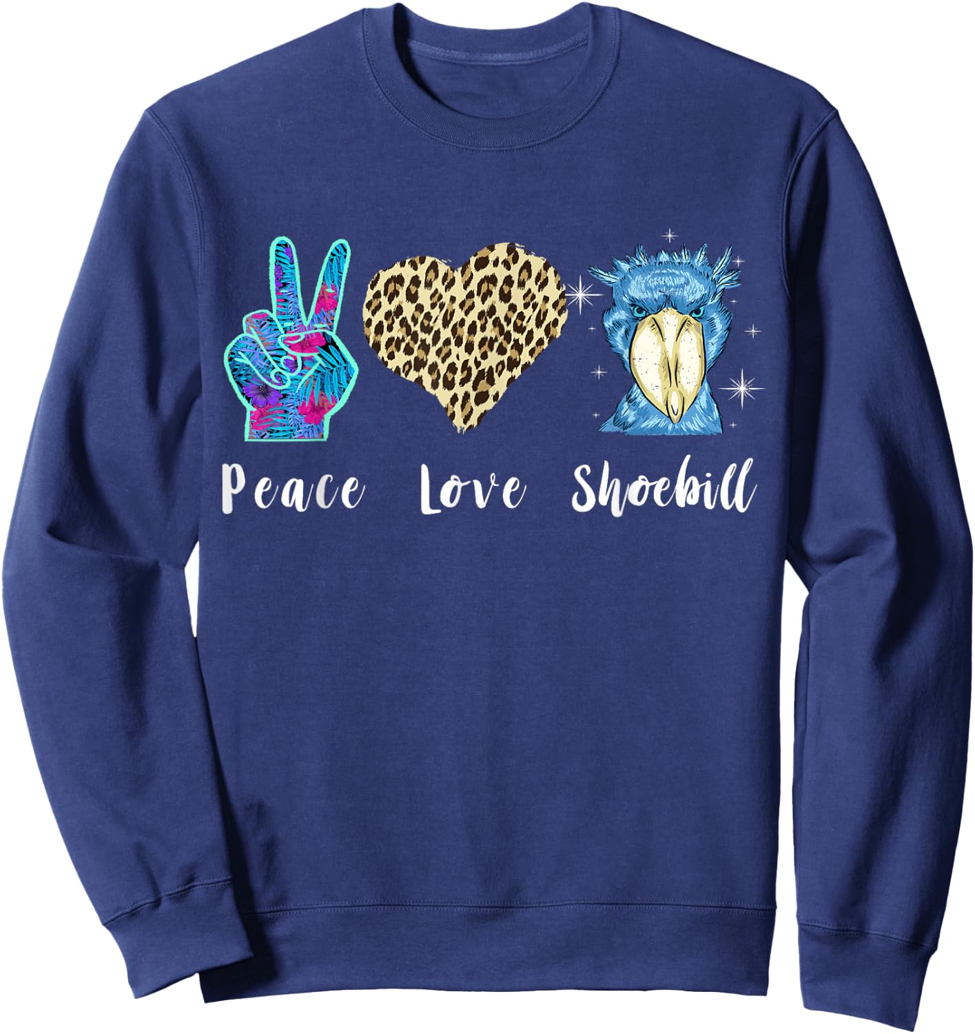 Shoebill Love Peace African Bird Shoebill Bird African Stork Sweatshirt - Sweatshirt | Navy