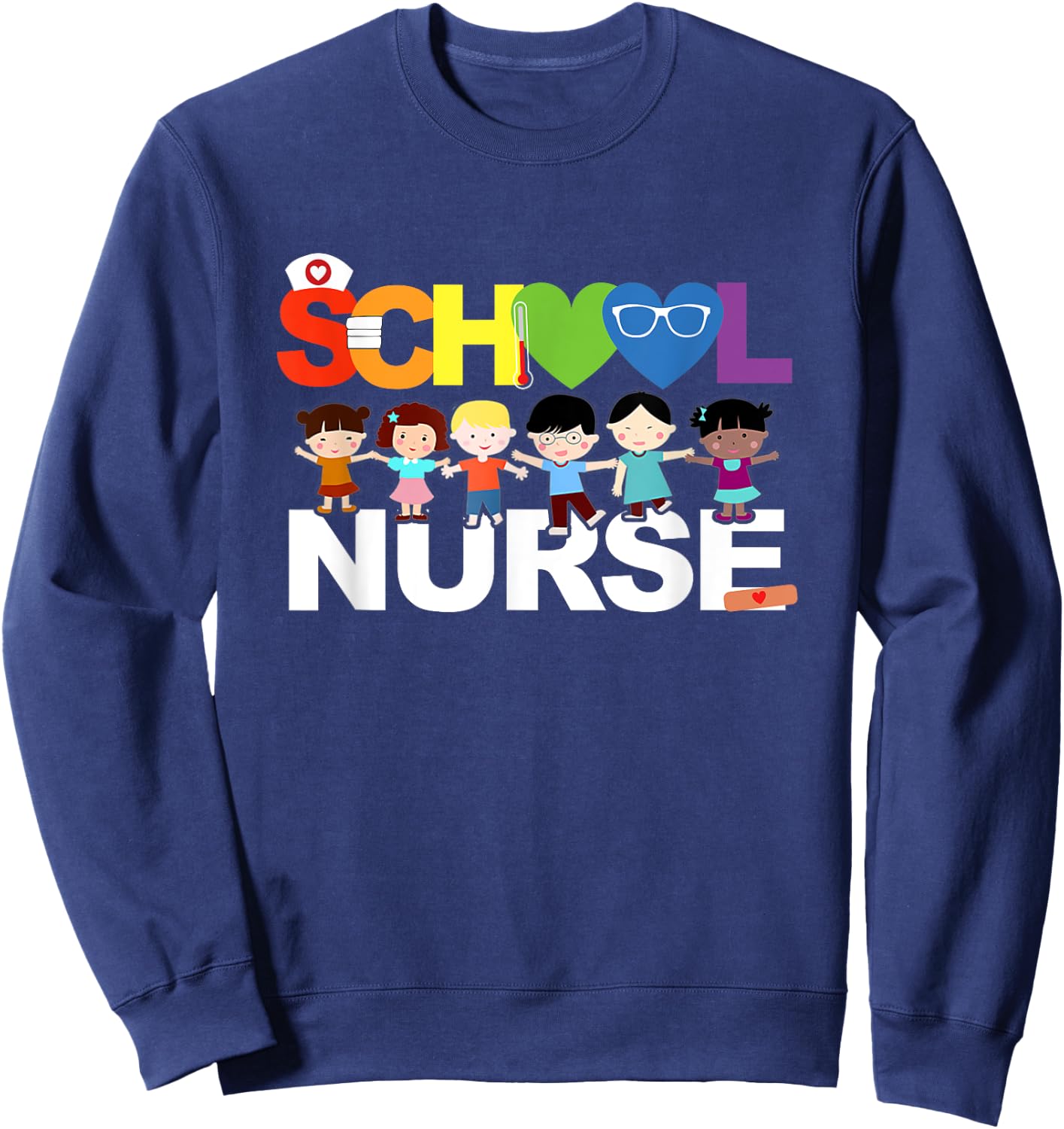 Elementary School Registered Nurse Back To School Nursing Sweatshirt - Sweatshirt | Navy