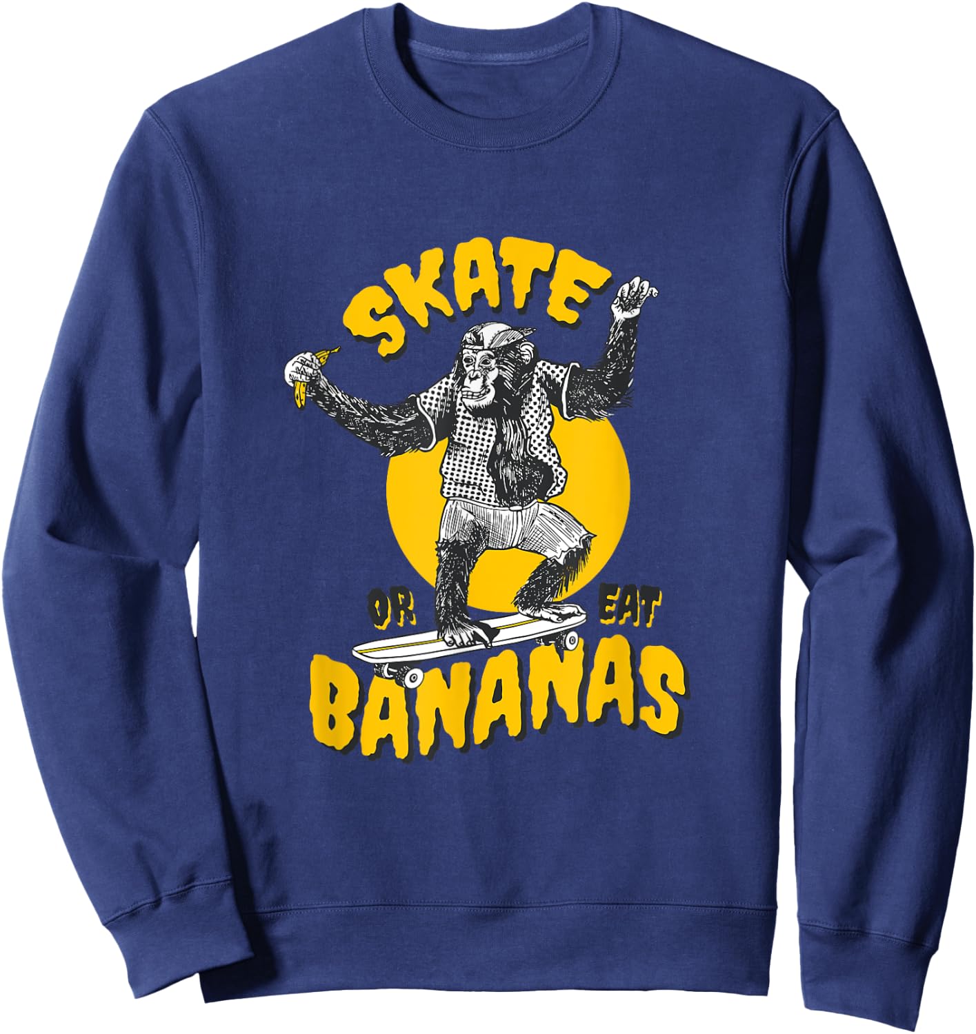 Skater Monkey Skateboard Sweatshirt - Sweatshirt | Navy