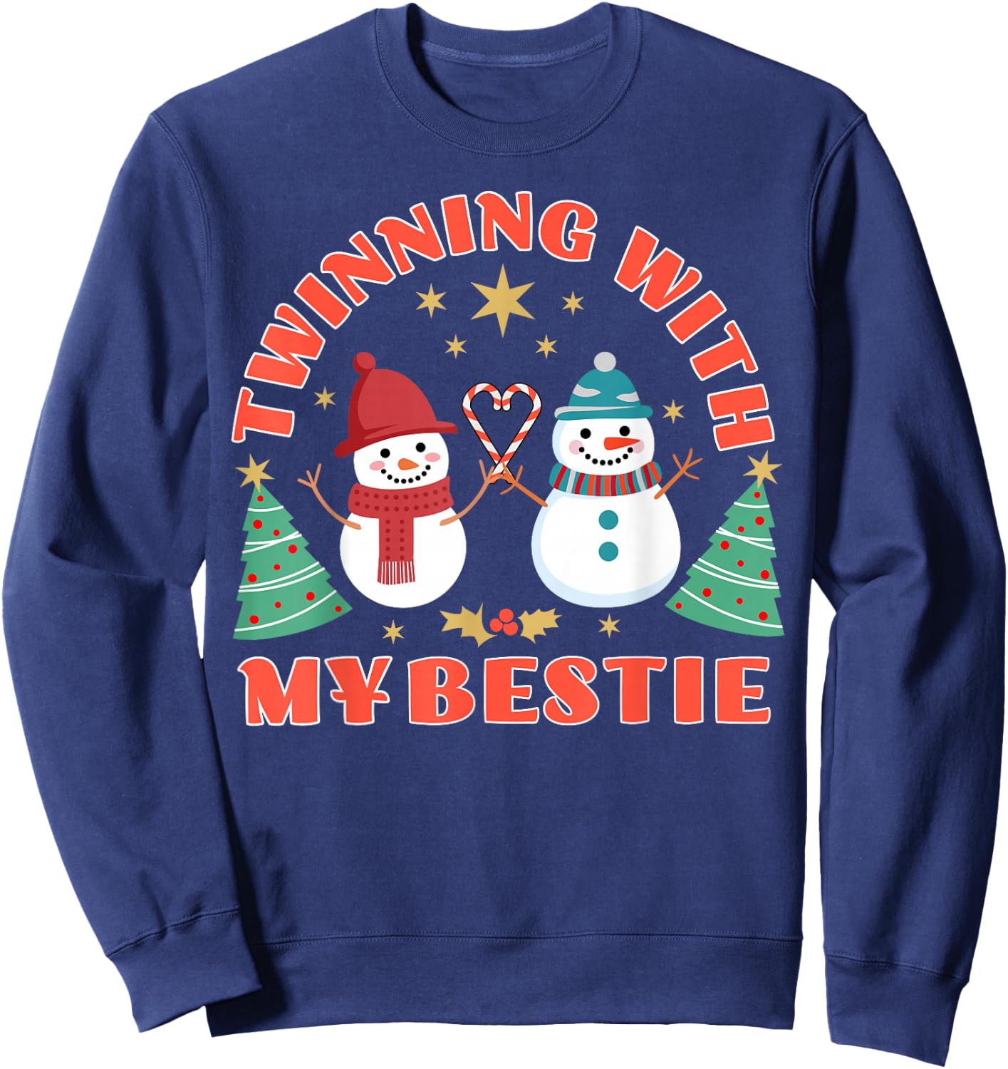Spirit Week Christmas Twinning With My Bestie Twin Day Girls Sweatshirt - Sweatshirt | Navy