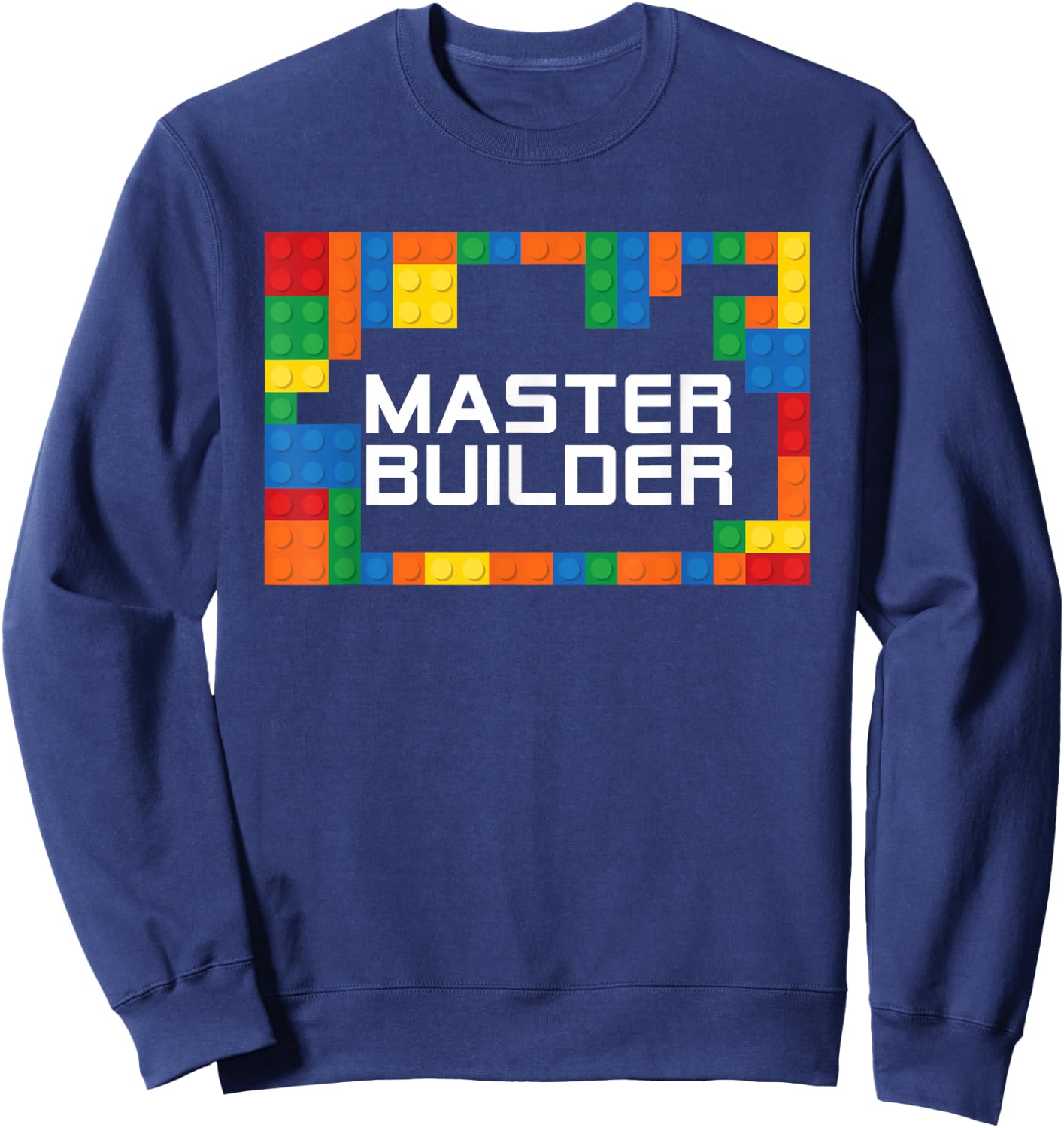 Master Builder Engineer Big Building Blocks Build Children Sweatshirt - Sweatshirt | Navy