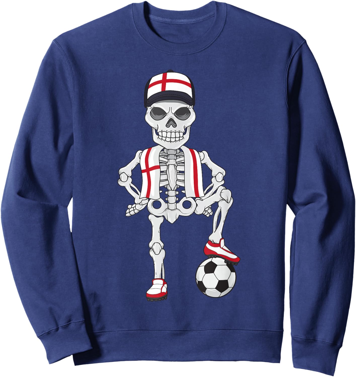 England Soccer Skeleton Fan Team Gift Sweatshirt - Sweatshirt | Navy