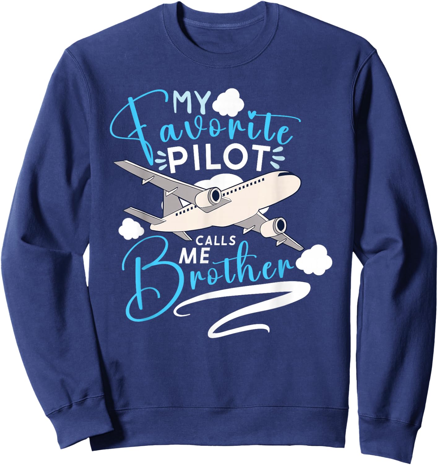 Pilot Aviation Airplane Airline Captain Aviator Aircraft Sweatshirt - Sweatshirt | Navy