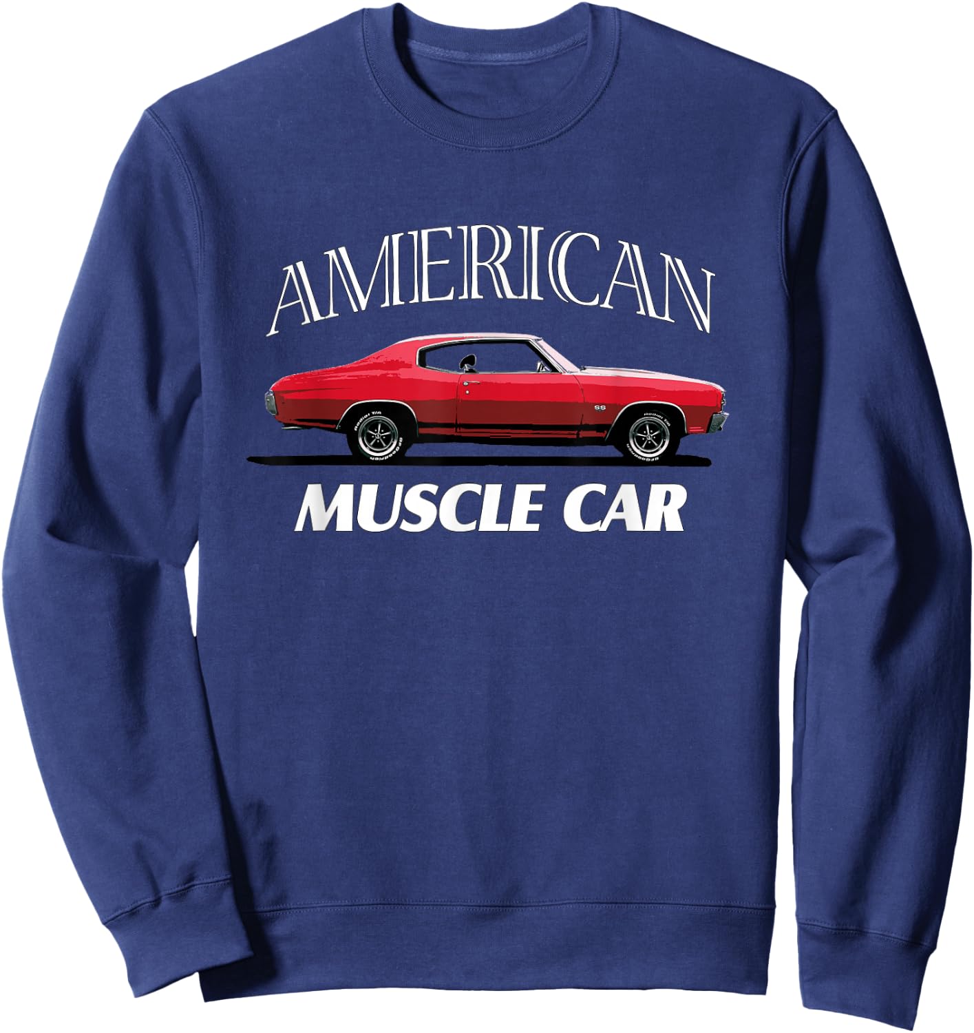 Muscle Car American Shirt. Vintage Sweatshirt - Sweatshirt | Navy