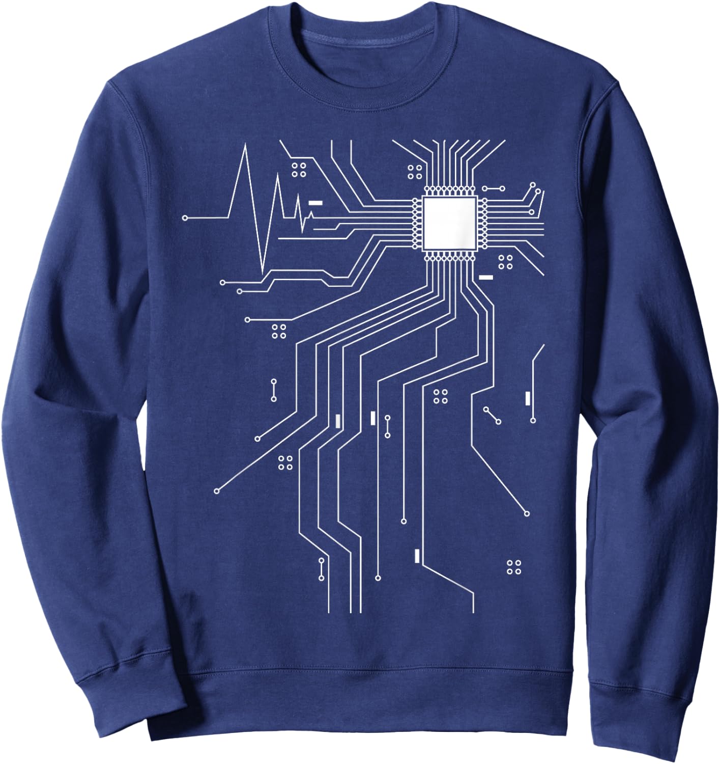 Computer Scientist Programmer CPU Heart Board Funny Nerd Sweatshirt - Sweatshirt | Navy
