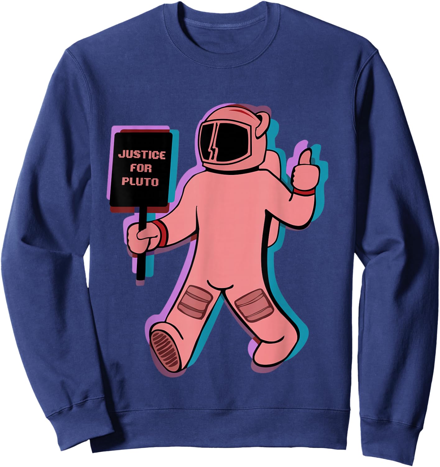 Funny Retro Space, Science Gift, Justice for Pluto Sweatshirt - Sweatshirt | Navy