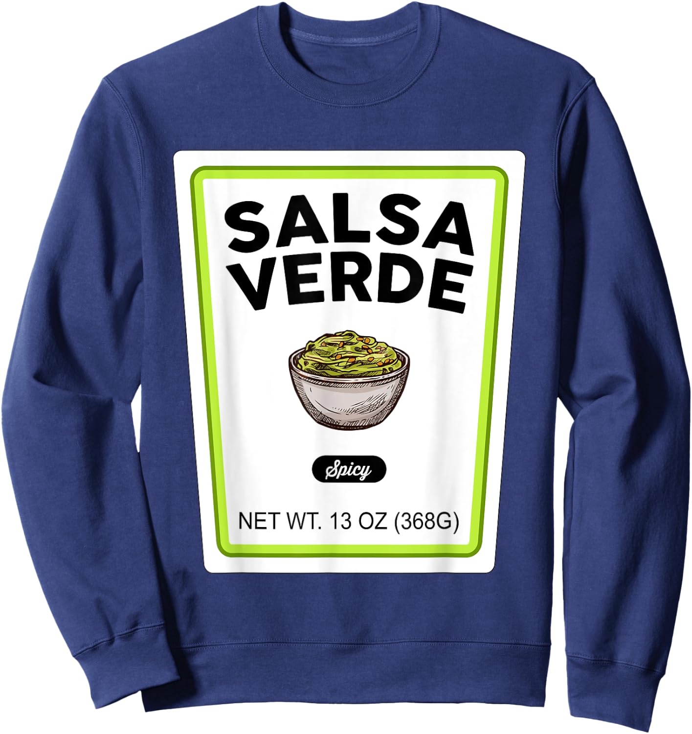 Halloween Matching Costume Salsa Verde Bottle Label Sweatshirt - Sweatshirt | Navy
