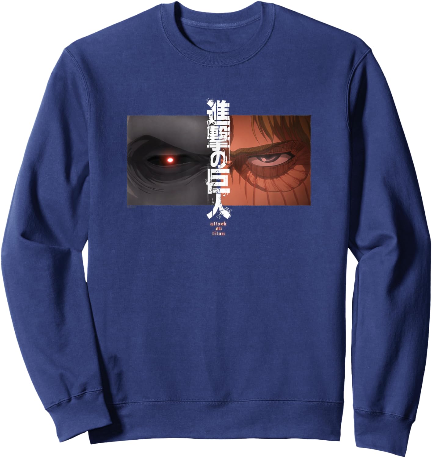 Attack on Titan Season 3 Split Eyes AOT Anime Sweatshirt - Sweatshirt | Navy