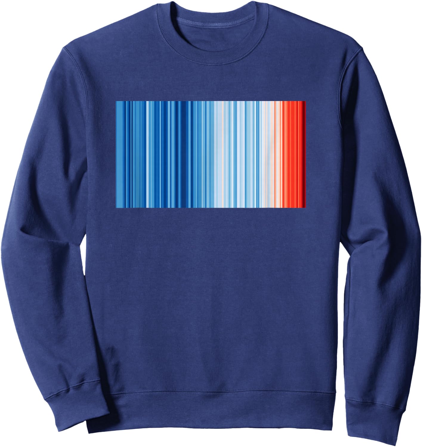 Global Warming Blue Red Stripe Pattern Sweatshirt - Sweatshirt | Navy
