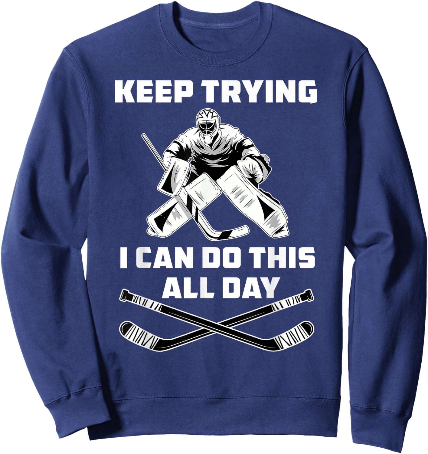Funny Ice Hockey Goalie Sweatshirt - Sweatshirt | Navy