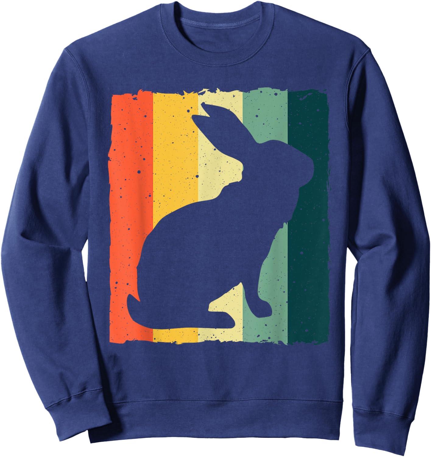 Vintage Rabbit Design Bunny Lover Men Women Boys Girls Kids Sweatshirt - Sweatshirt | Navy