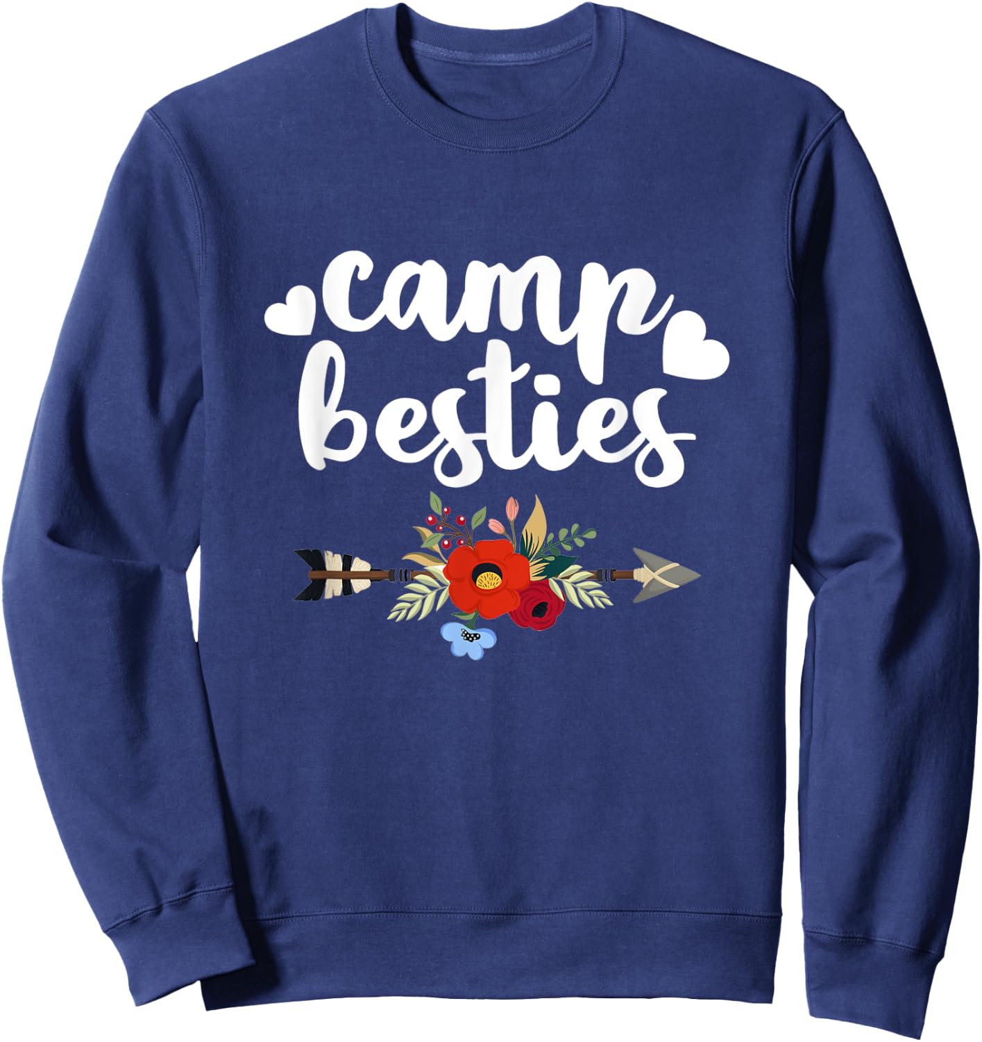 Funny Camp Besties Shirt Cute Best Friend Camper Gift Girl Sweatshirt - Sweatshirt | Navy