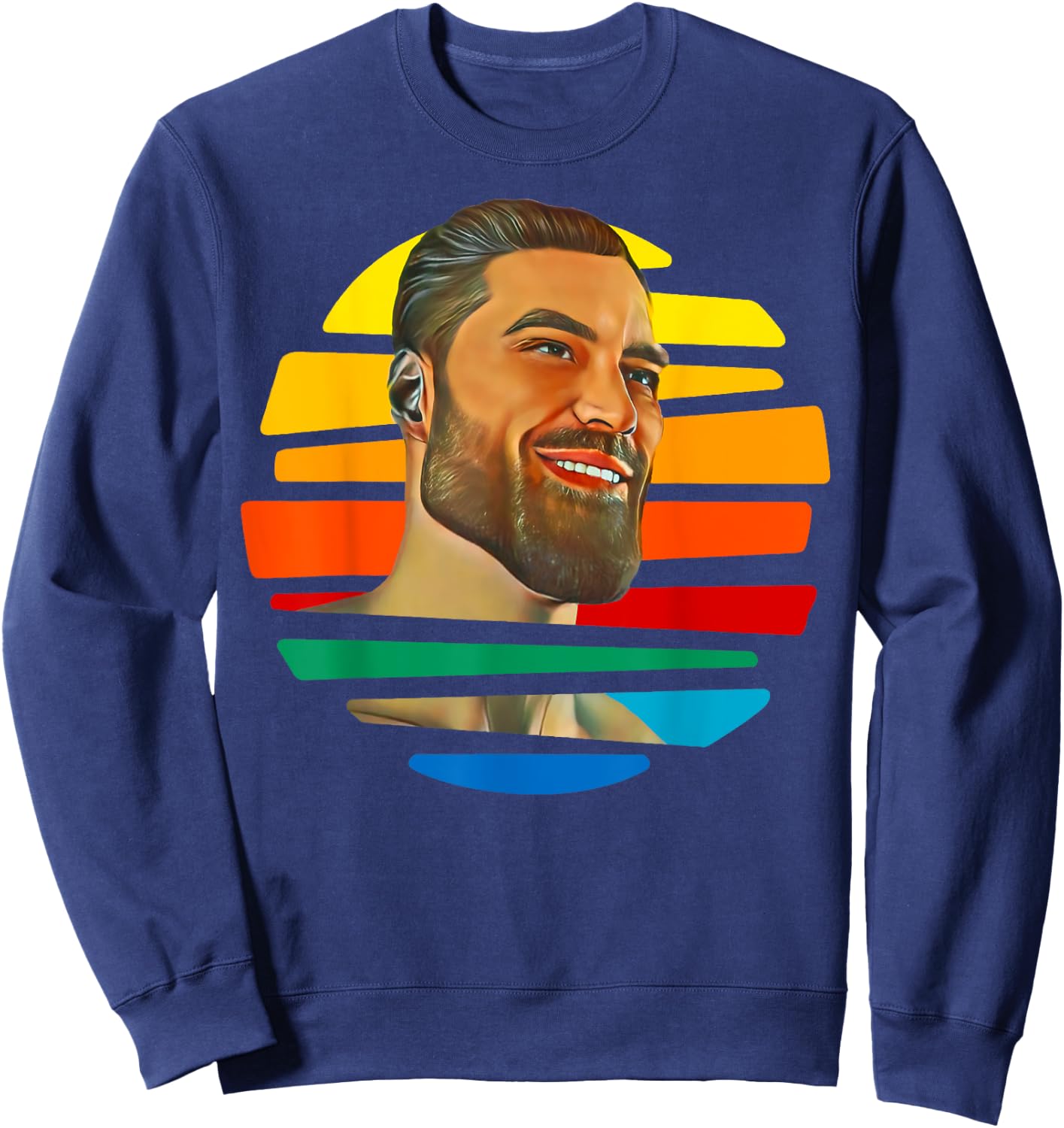 Funny Gigachad Meme Giga Chad Alpha Male Sigma Male Memes Sweatshirt - Sweatshirt | Navy