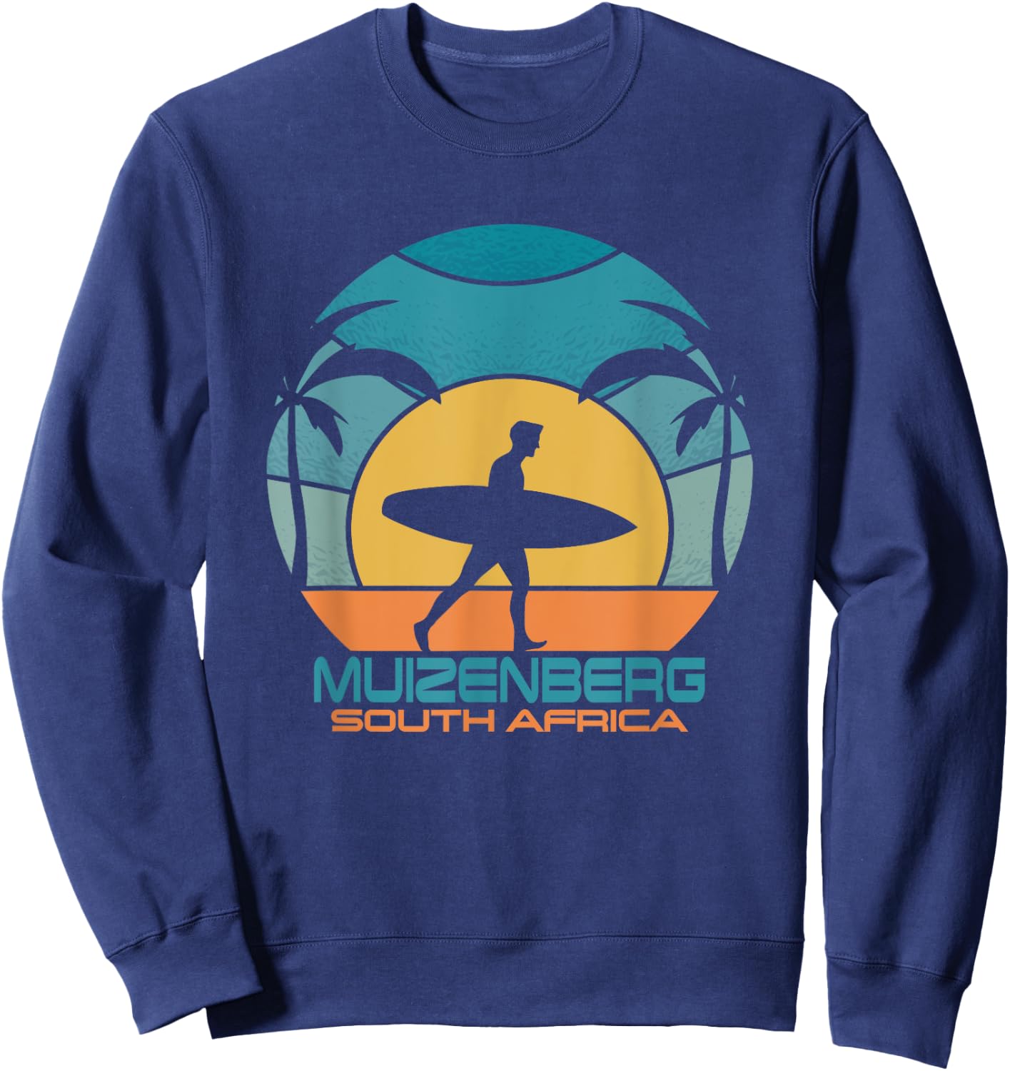 Muizenberg Surfing Beach Retro Surfing Summer Vacation Sweatshirt - Sweatshirt | Navy
