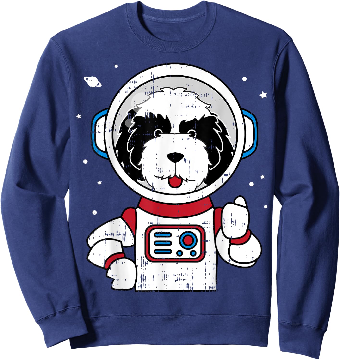 Sheepadoodle Astronaut Space Cute Dog Lover Gift Men Women Kids Sweatshirt - Sweatshirt | Navy