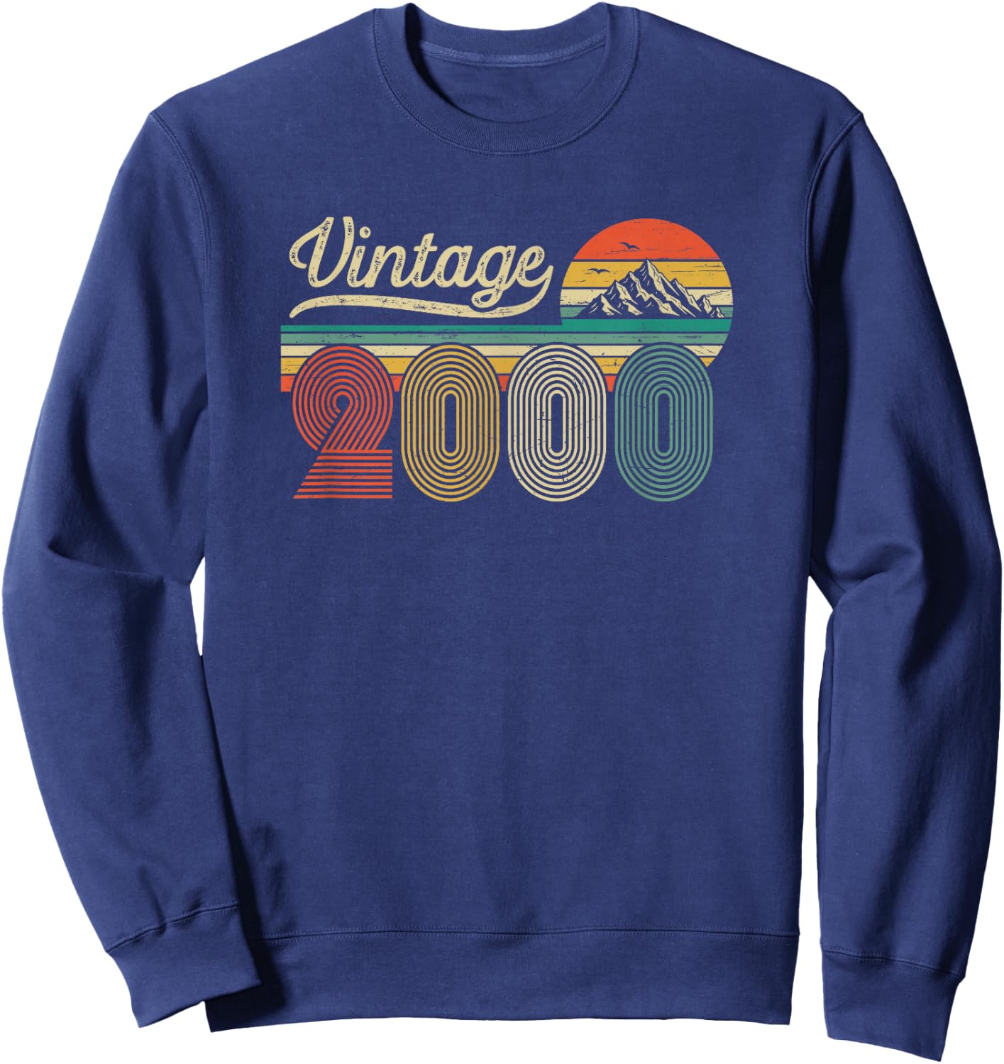26th Birthday Man Woman - Vintage Born in 2000 Classic Retro Sweatshirt - Sweatshirt | Navy