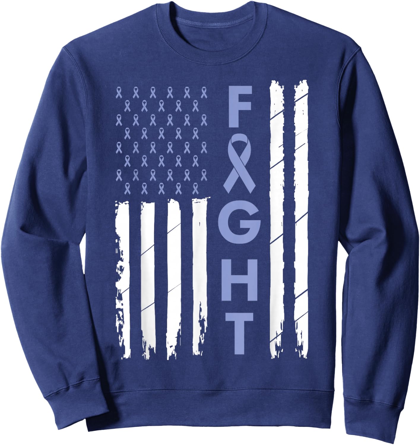Esophageal Cancer Awareness Gifts Co. Purple Periwinkle Ribbon Cancer Awareness - Women's -Adults Classic Fit Short Sleeve - Black - Small Sweatshirt - Sweatshirt | Navy