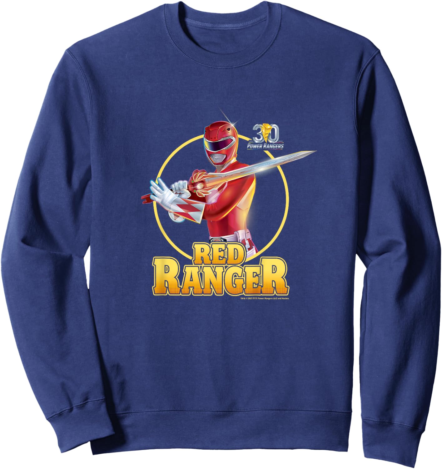Power Rangers 30th Anniversary Red Ranger Vintage Portrait Sweatshirt - Sweatshirt | Navy