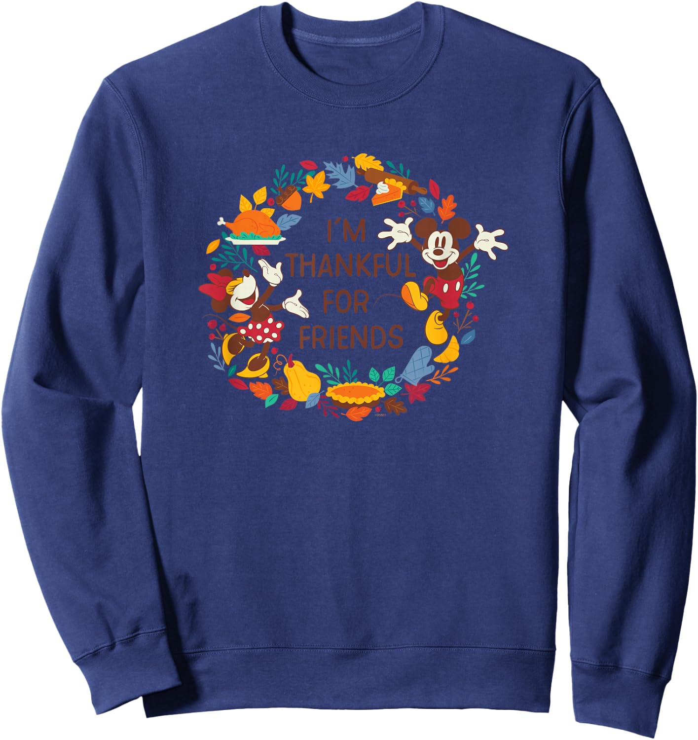 Disney Mickey & Minnie Mouse Thankful for Friends Autumn Sweatshirt - Sweatshirt | Navy