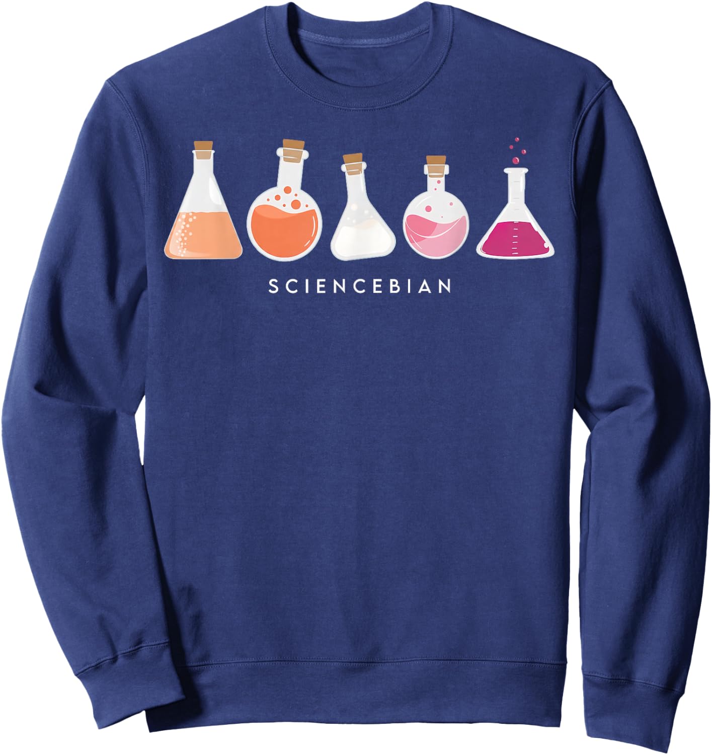 LGBT Beakers Chemistry Lab Scientist Lesbian Pride Teacher Sweatshirt - Sweatshirt | Navy