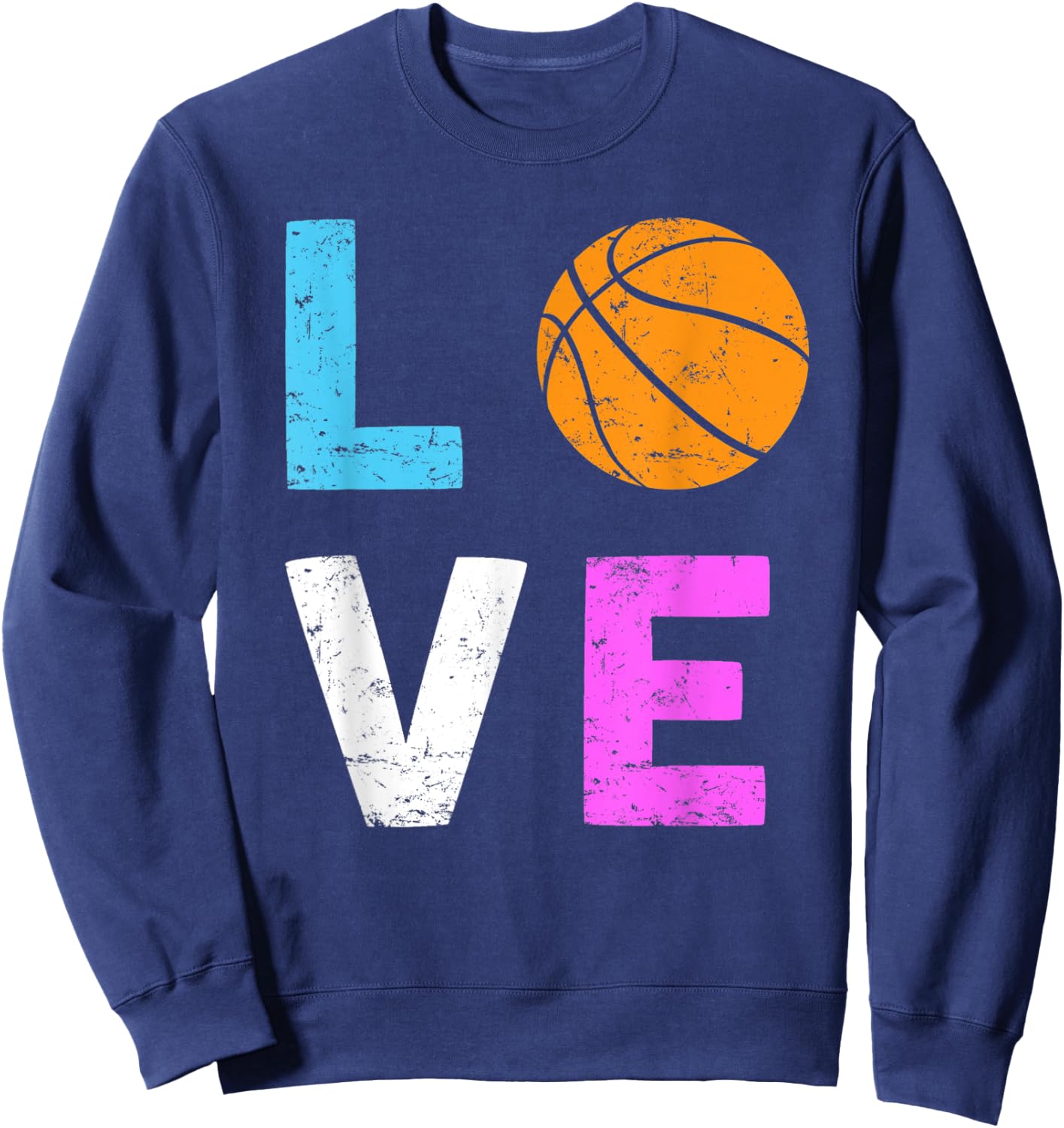 Basketball Love Basketball Player and Girls Sweatshirt - Sweatshirt | Navy