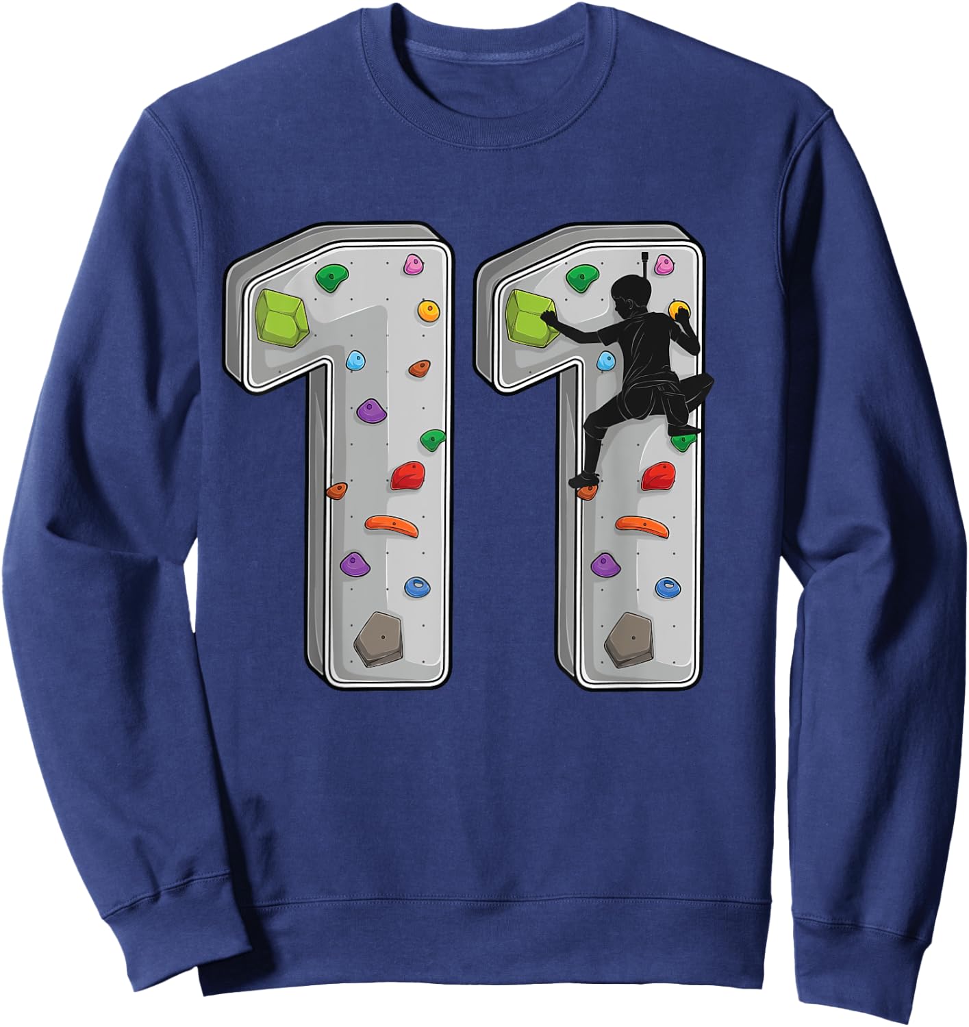 11 year old rock climbing 11th birthday Adventures Climber Sweatshirt - Sweatshirt | Navy