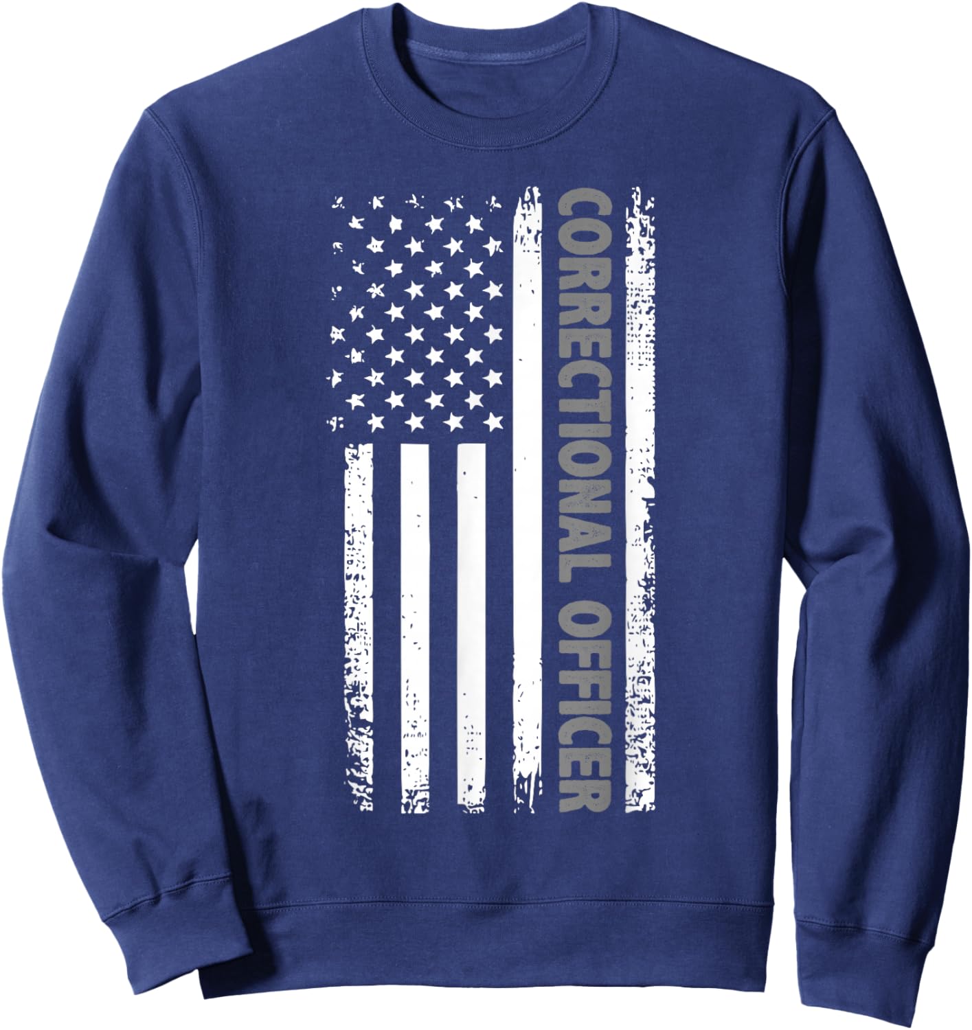 Correctional Officer American Flag Sweatshirt - Sweatshirt | Navy