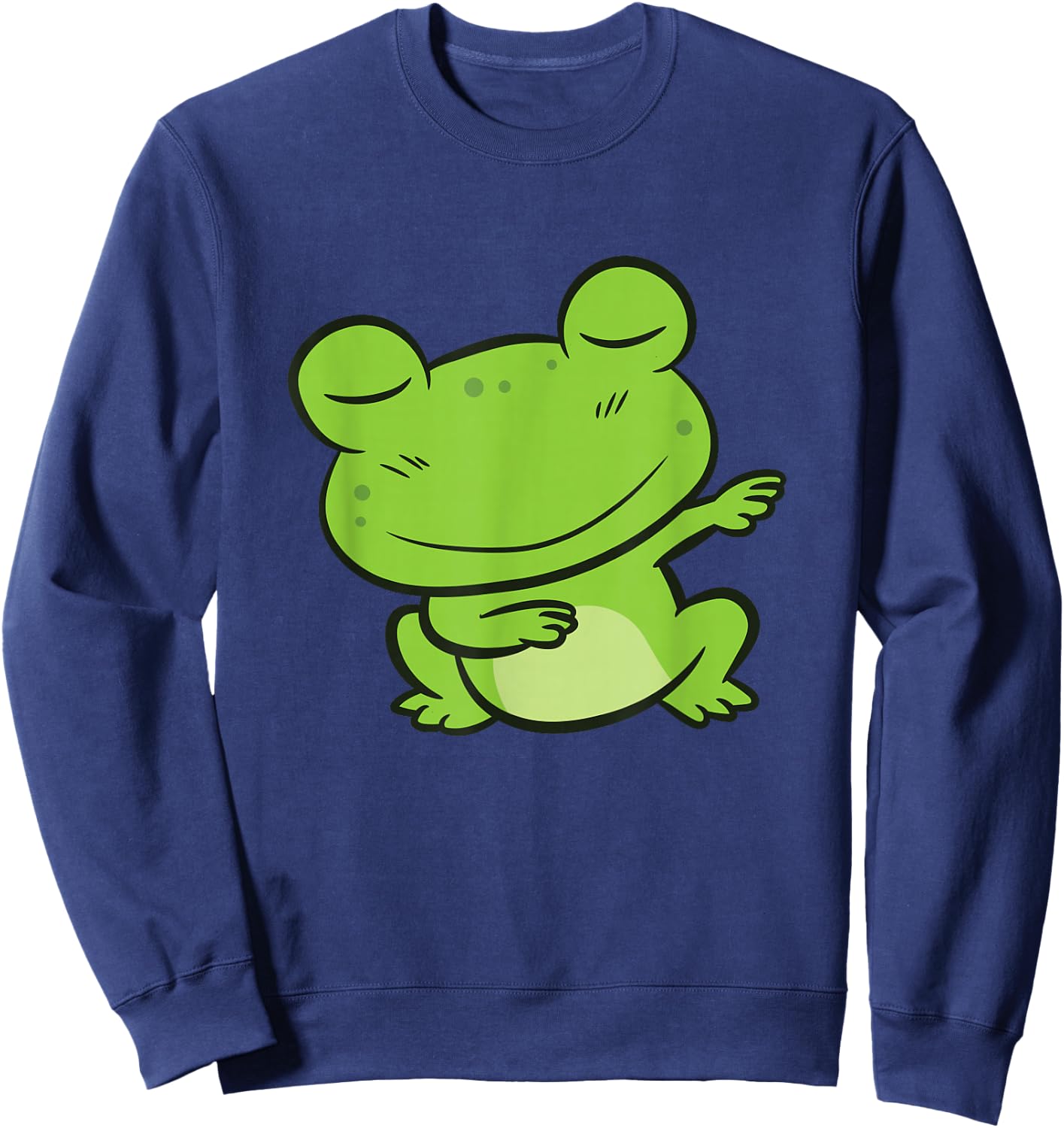 Cute Frog Dabbing Dancing Frog Sweatshirt - Sweatshirt | Navy