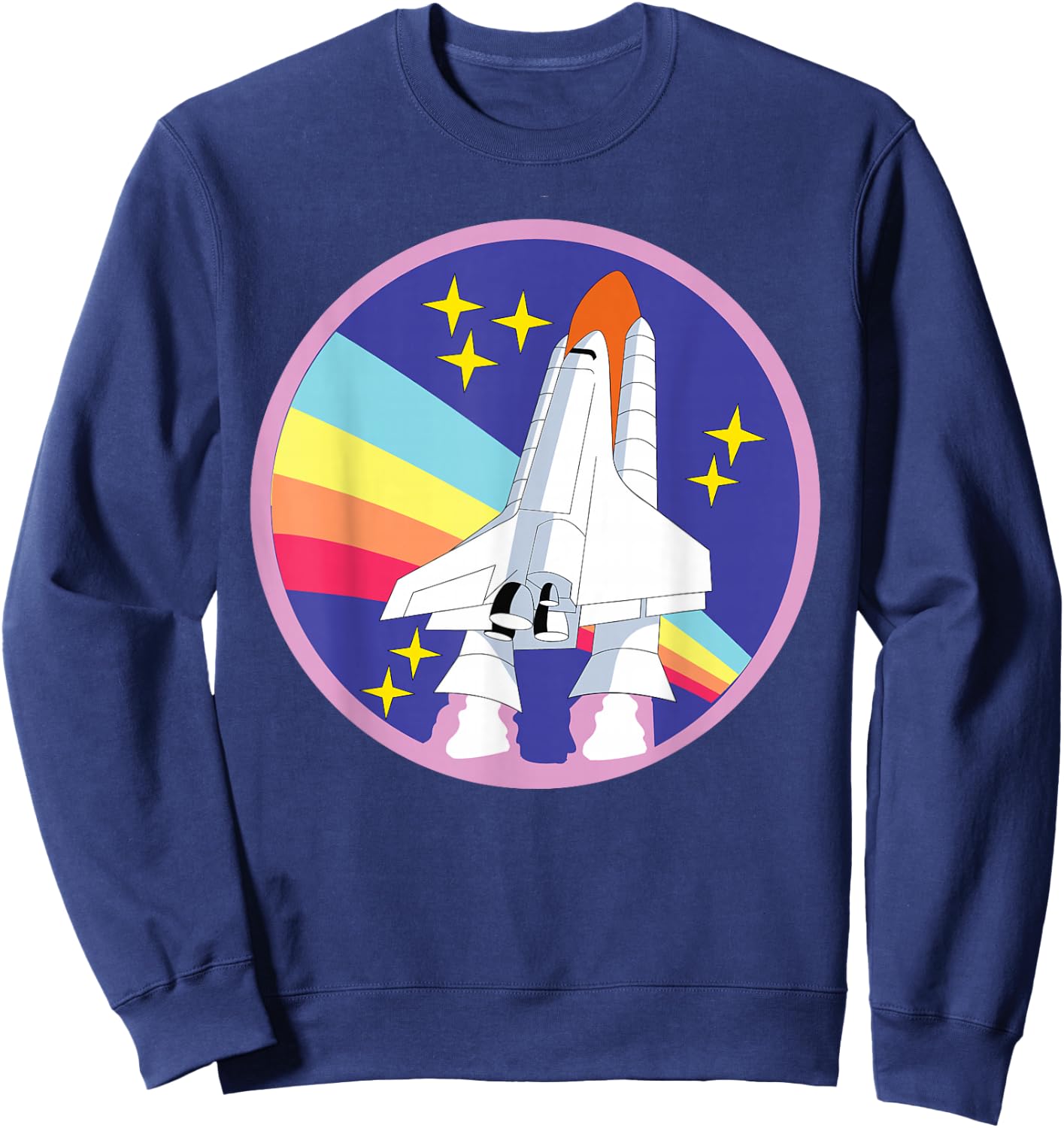 NASA Space Shuttle Purple Pink Rainbow Sweatshirt - Sweatshirt | Navy
