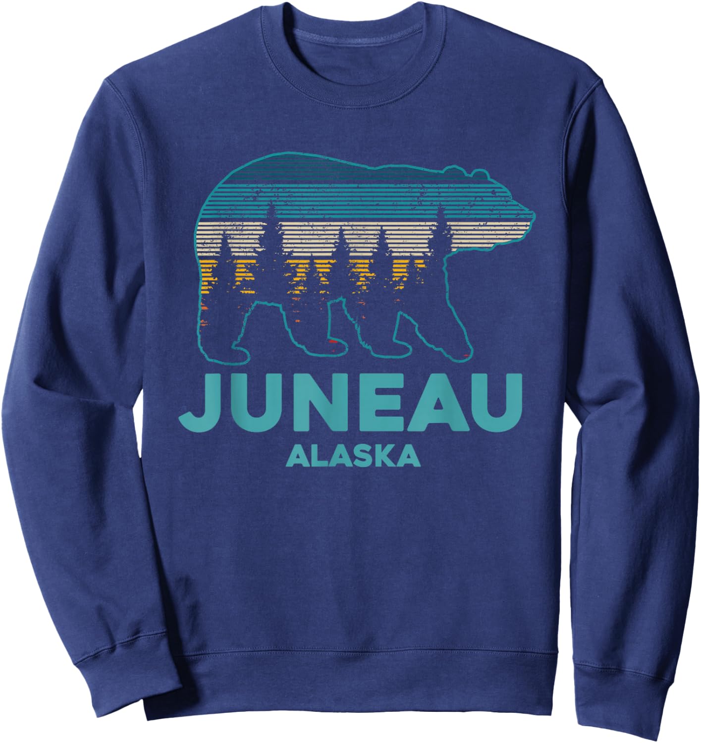 Juneau Alaska Grizzly Bear Souvenir Sweatshirt - Sweatshirt | Navy