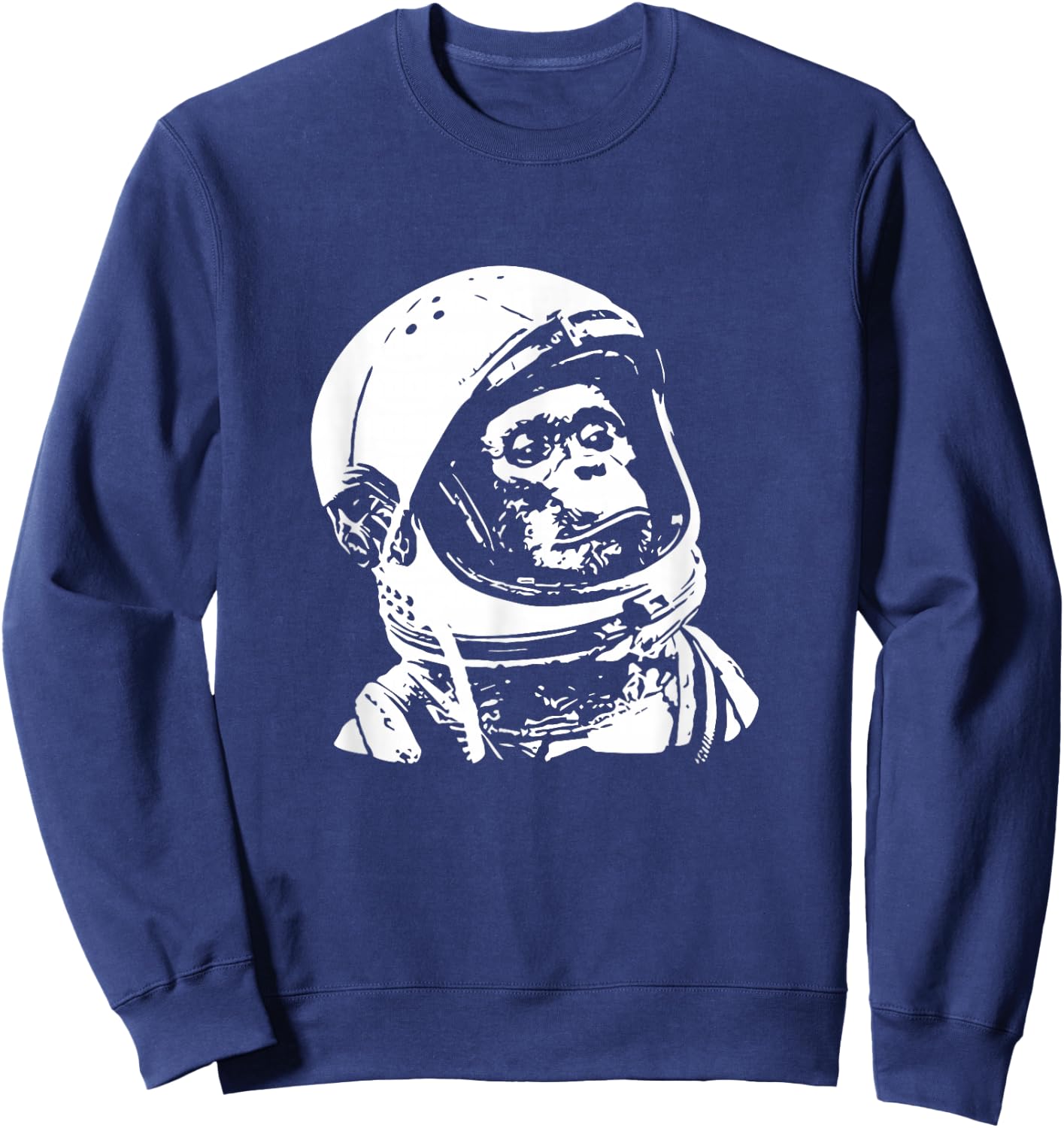 Vintage Space Travel Astronaut Monkey Sweatshirt - Sweatshirt | Navy