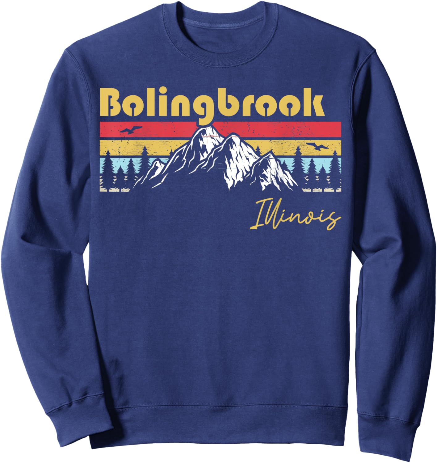 Bolingbrook Illinois Roots Hometown Vintage Home State Sweatshirt - Sweatshirt | Navy