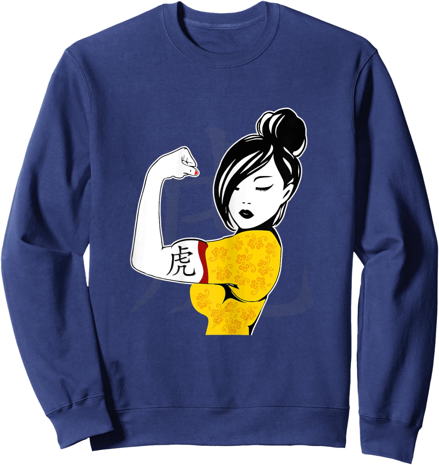 Chinese Woman - Tiger Tattoo Chinese New Year 2021 Sweatshirt - Sweatshirt | Navy