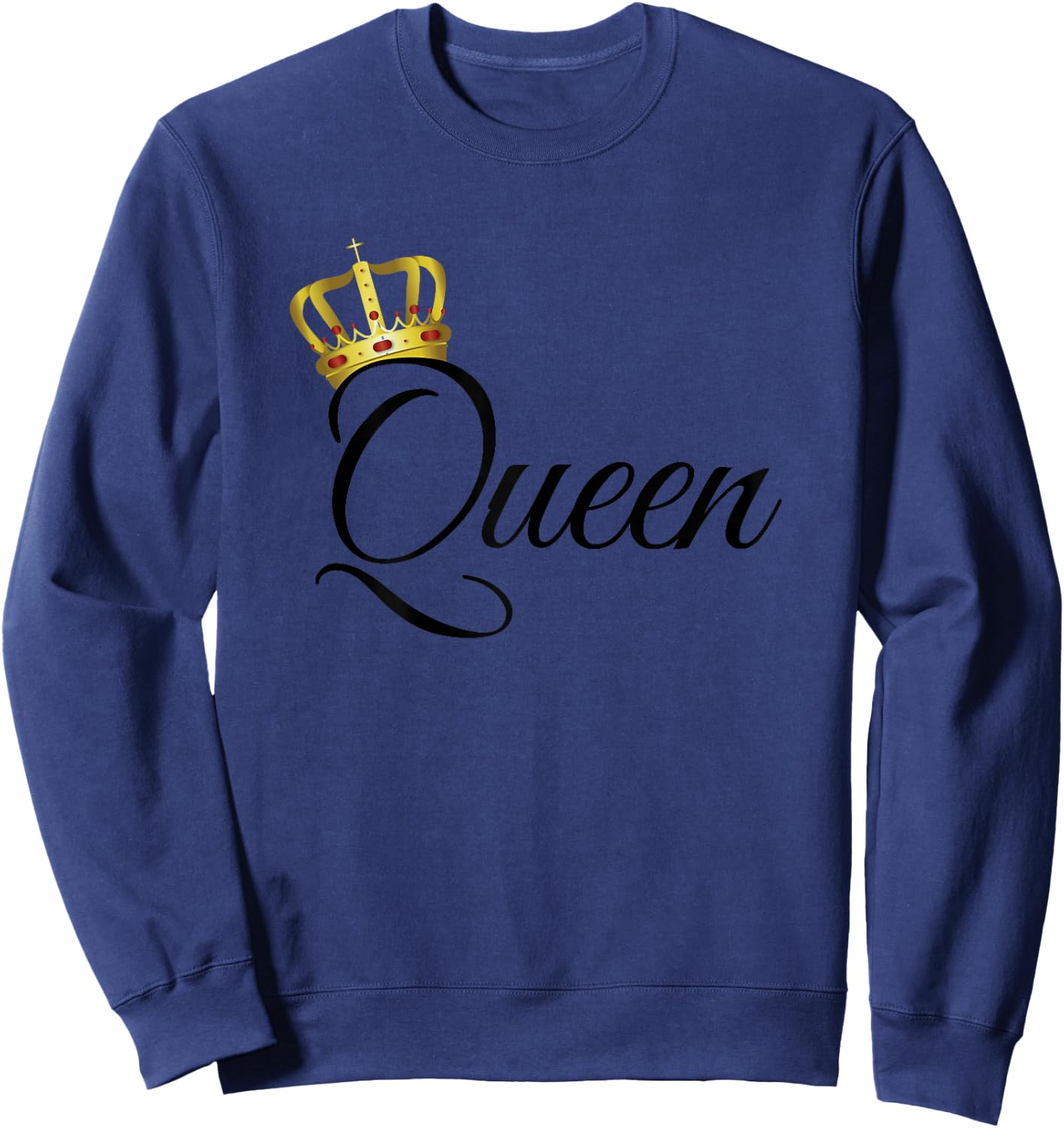 King and Queen Shirts White Matching Couple Outfits Sweatshirt - Sweatshirt | Navy
