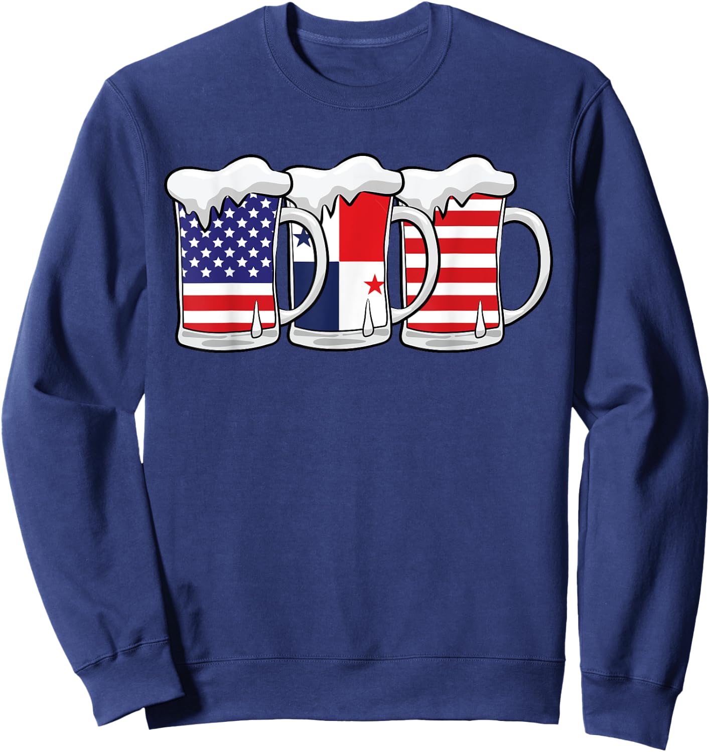 Beer USA Panama USA Panama Flag Sweatshirt - Sweatshirt | Navy